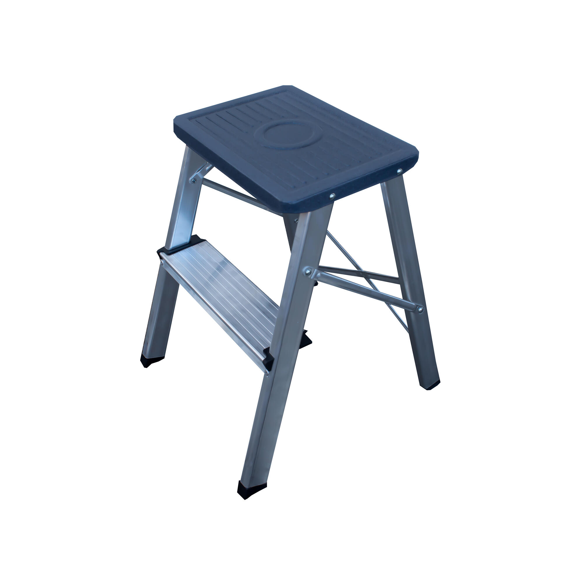 Taburete de aluminio para 150 kg de carga y 44 cm de alto