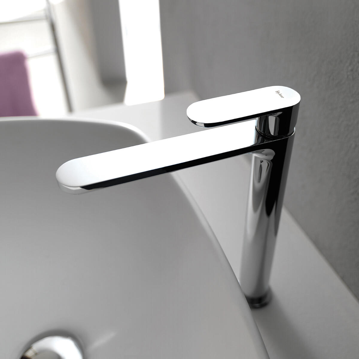 Rubinetto per lavabo getto laminare cristallino Plano cromato lucido HUBER H 24.6 cm - 2
