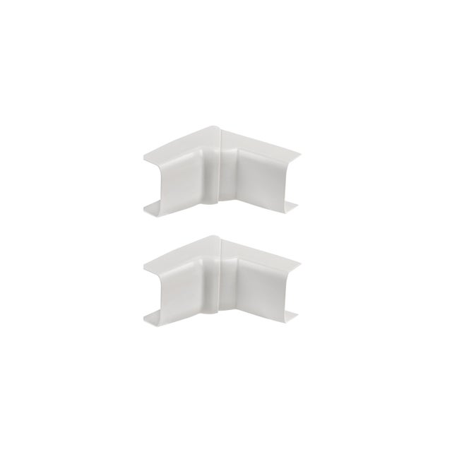 Lot de 2 angles intérieurs variables blanc pour moulure, H. 2.6 x P.1.5 cm
