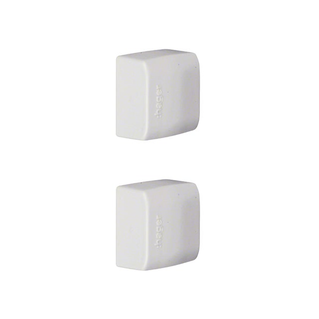 Lot de 2 embouts blanc pour moulure, H. 2.6 x P.1.5 cm