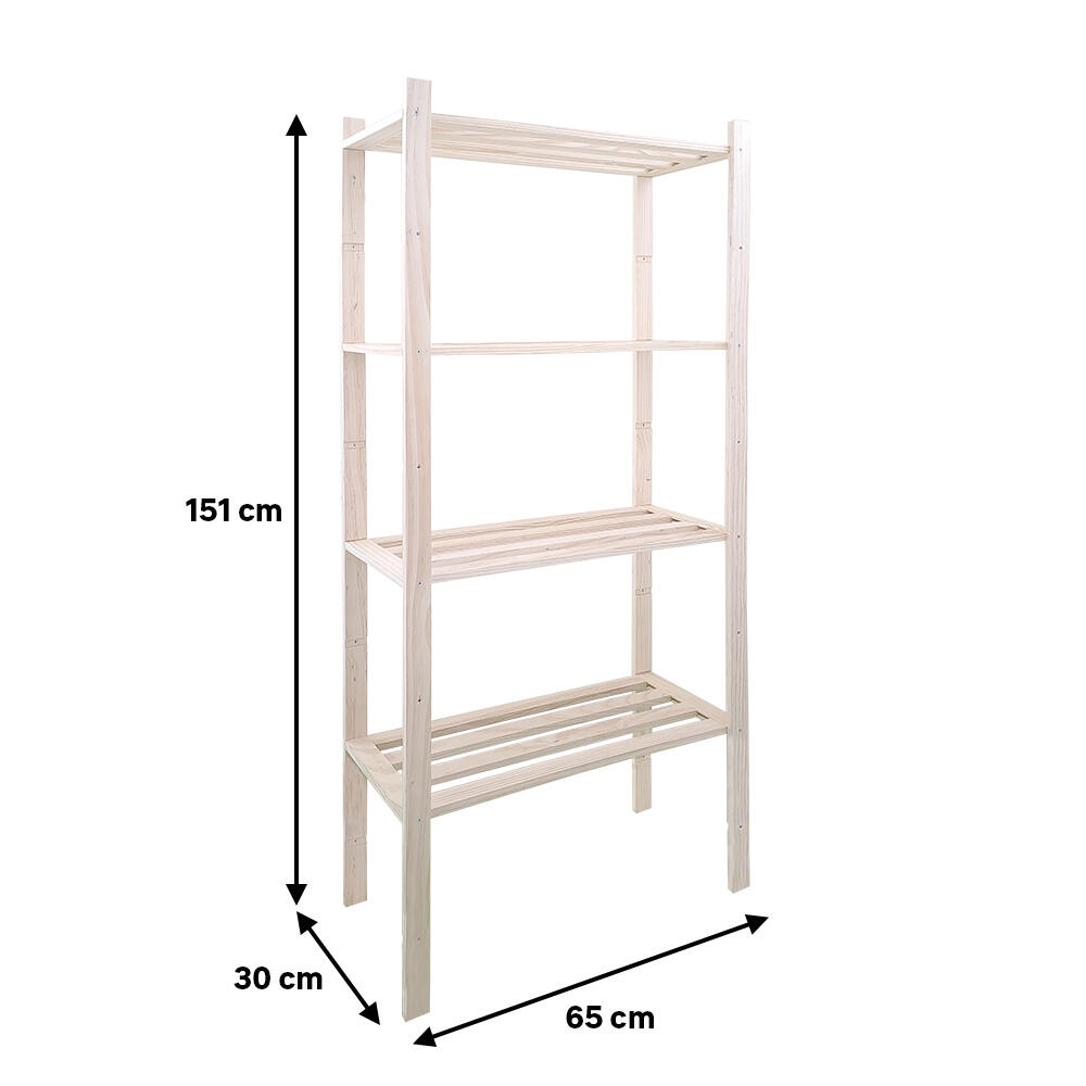 Estantería de madera en kit beige de 151x65x30cm y 120kg max - 2