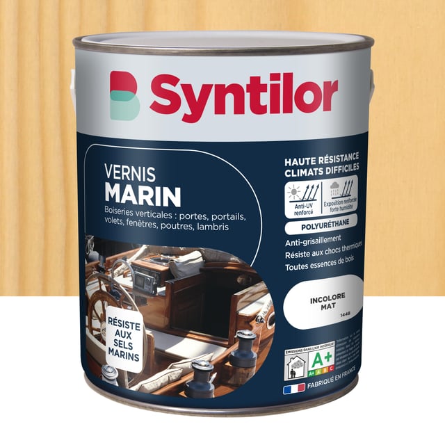 Vernis pour bois extérieur SYNTILOR Marin incolore mat 2.5 l