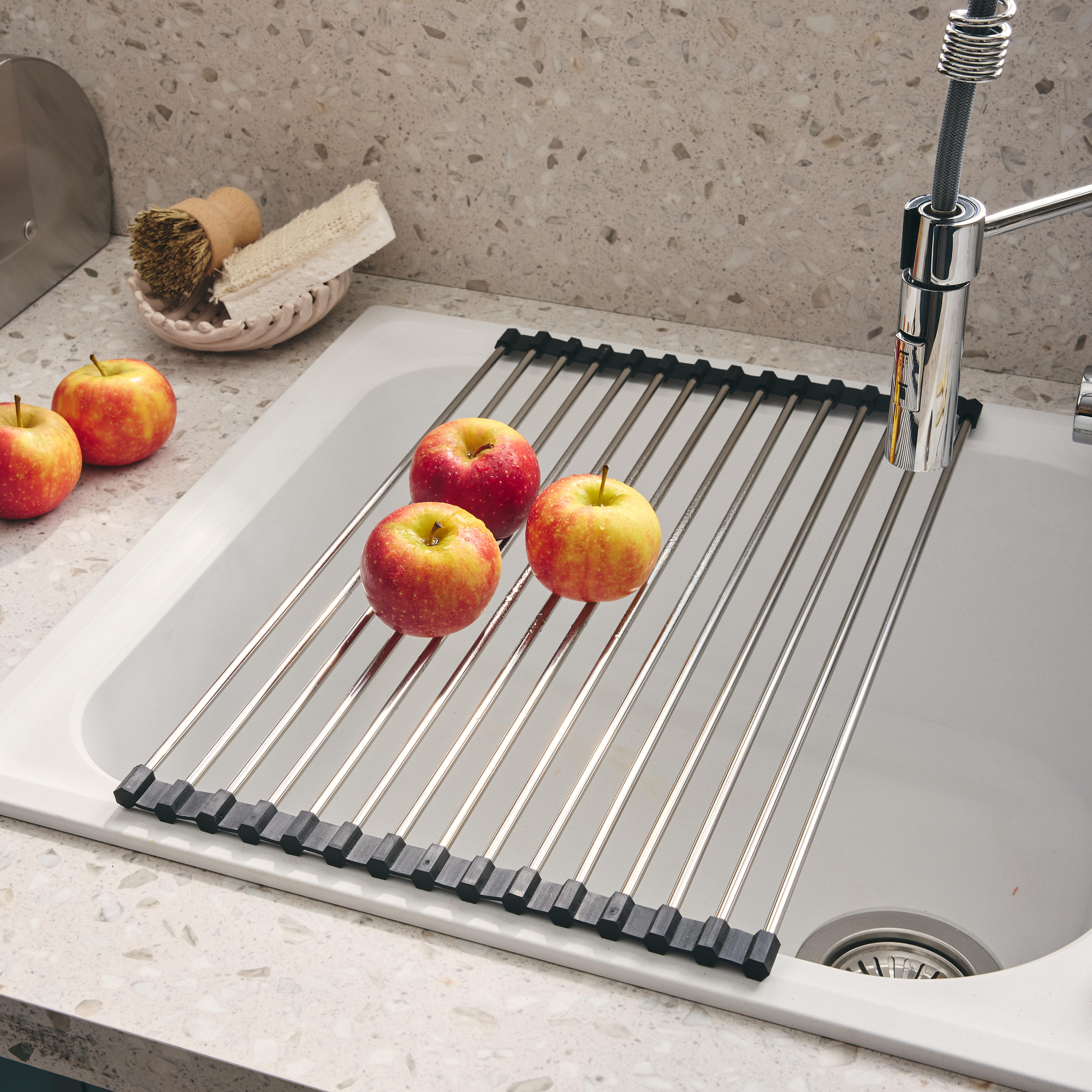 Escurreplatos de acero inoxidable de 29x1x46.7 cm - 11