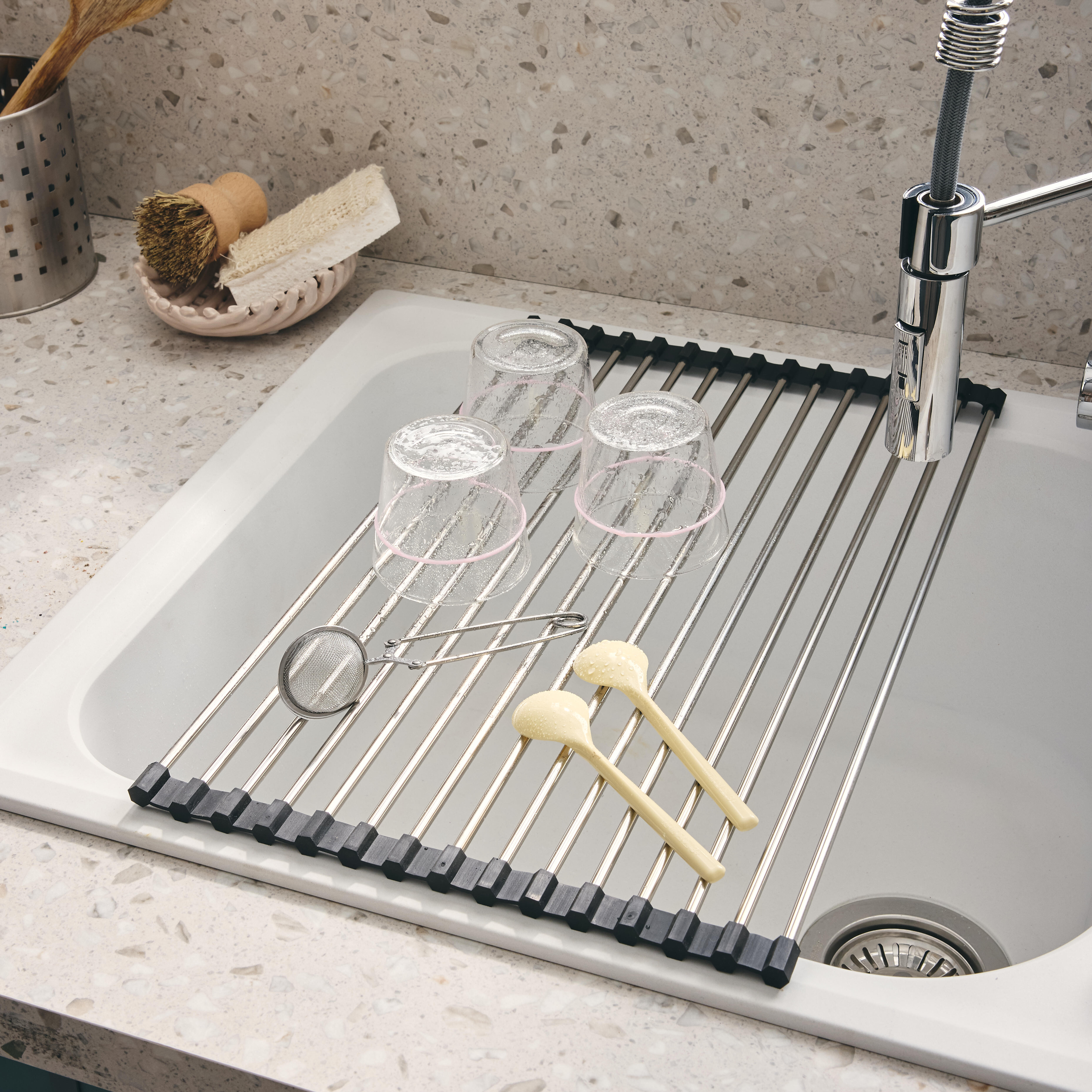 Escurreplatos de acero inoxidable de 29x1x46.7 cm - 8