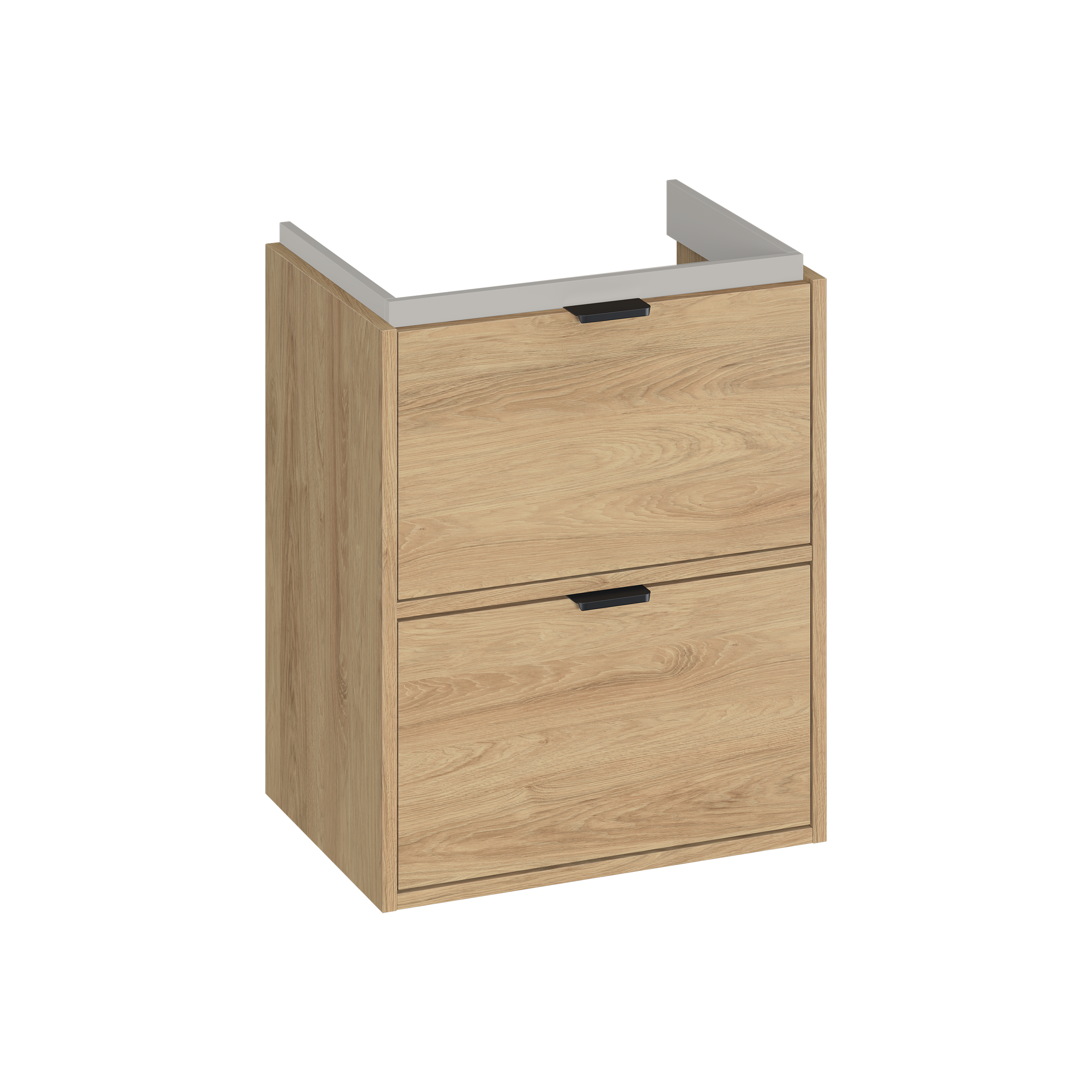 Szafka z umywalką zestaw Atrato 50x35 cm brązowa dąb Cersanit - 2