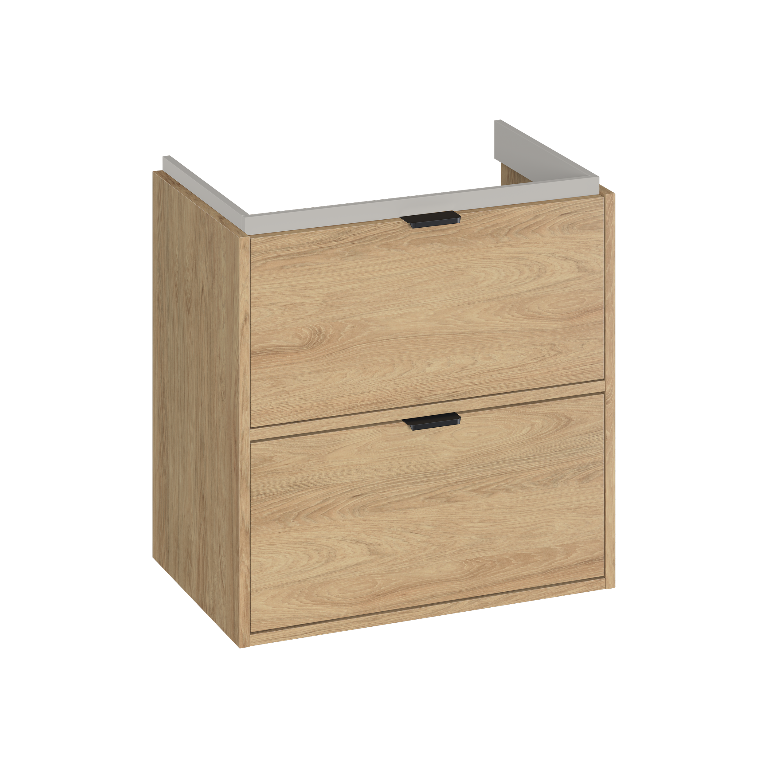 Szafka z umywalką zestaw Atrato 60x38 cm brązowa dąb Cersanit - 3