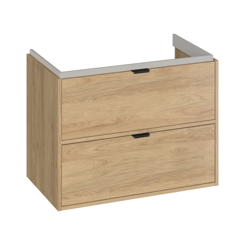 Szafka pod umywalkę wisząca Atrato 79.4x44.8x60.5 cm brązowa dąb Cersanit