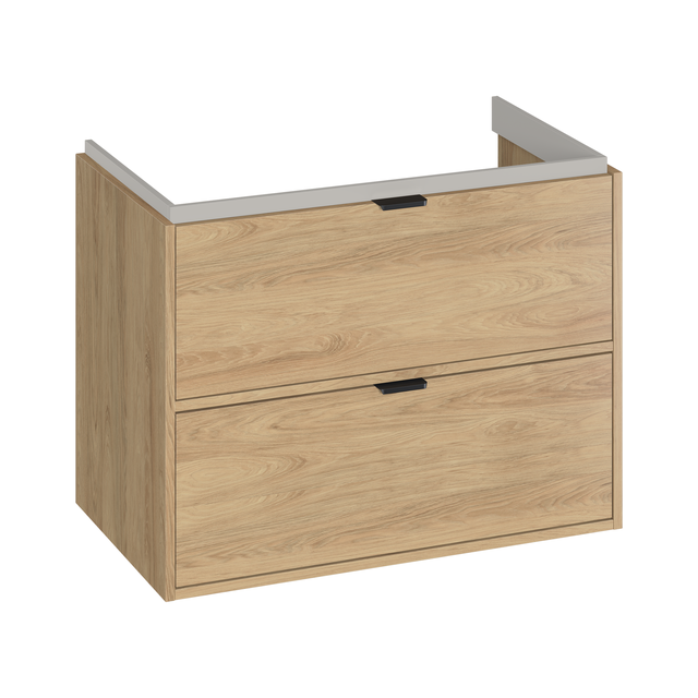 Szafka pod umywalkę wisząca Atrato 79.4x44.8x60.5 cm brązowa dąb Cersanit