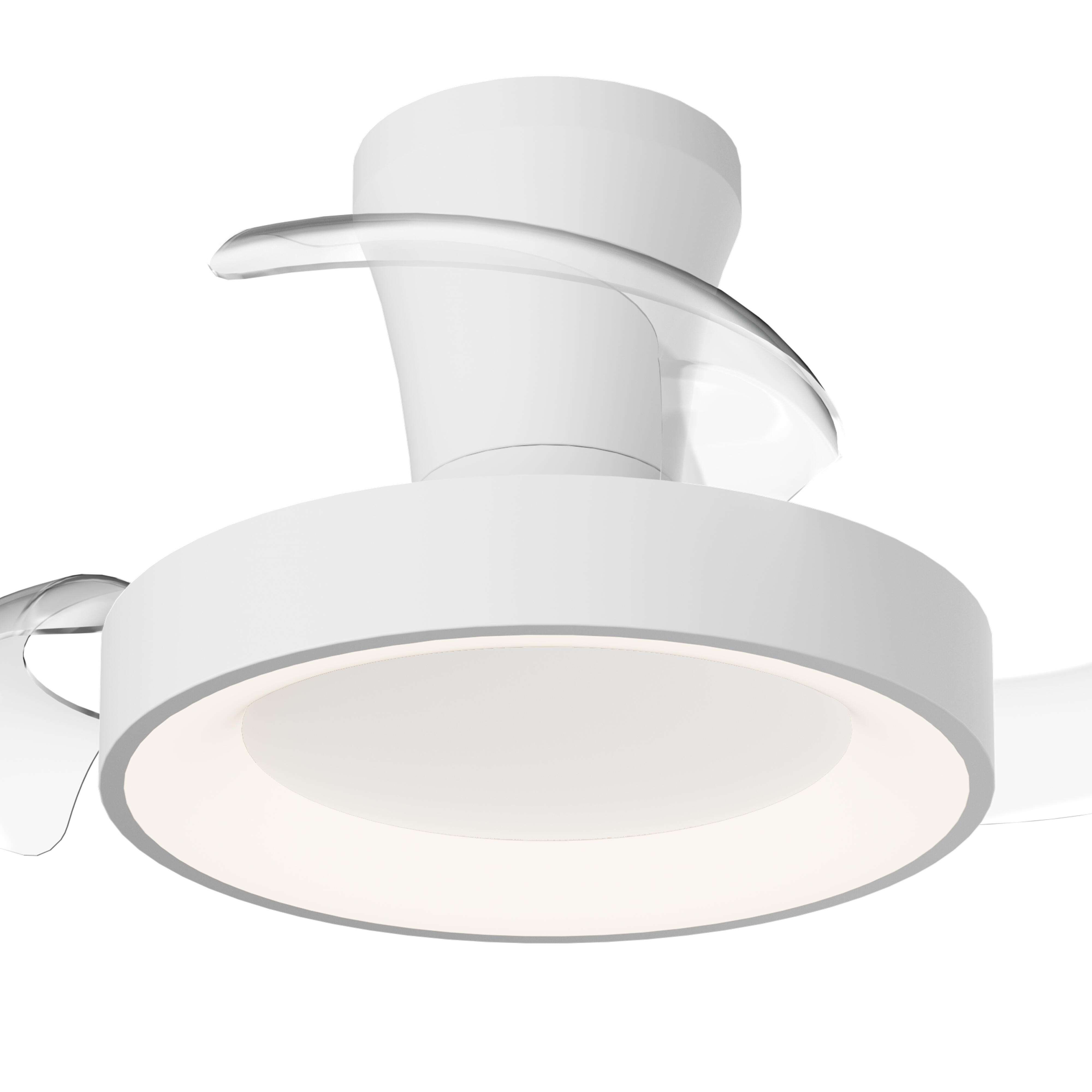 Ventilador de techo con luz silencioso DC 25W con mando ø71 cm Niseko MANTRA blanco luz CCT 3 aspas retráctiles tipo lámpara| 6 velocidades| modo verano/invierno| recomendado para <13m² - 12