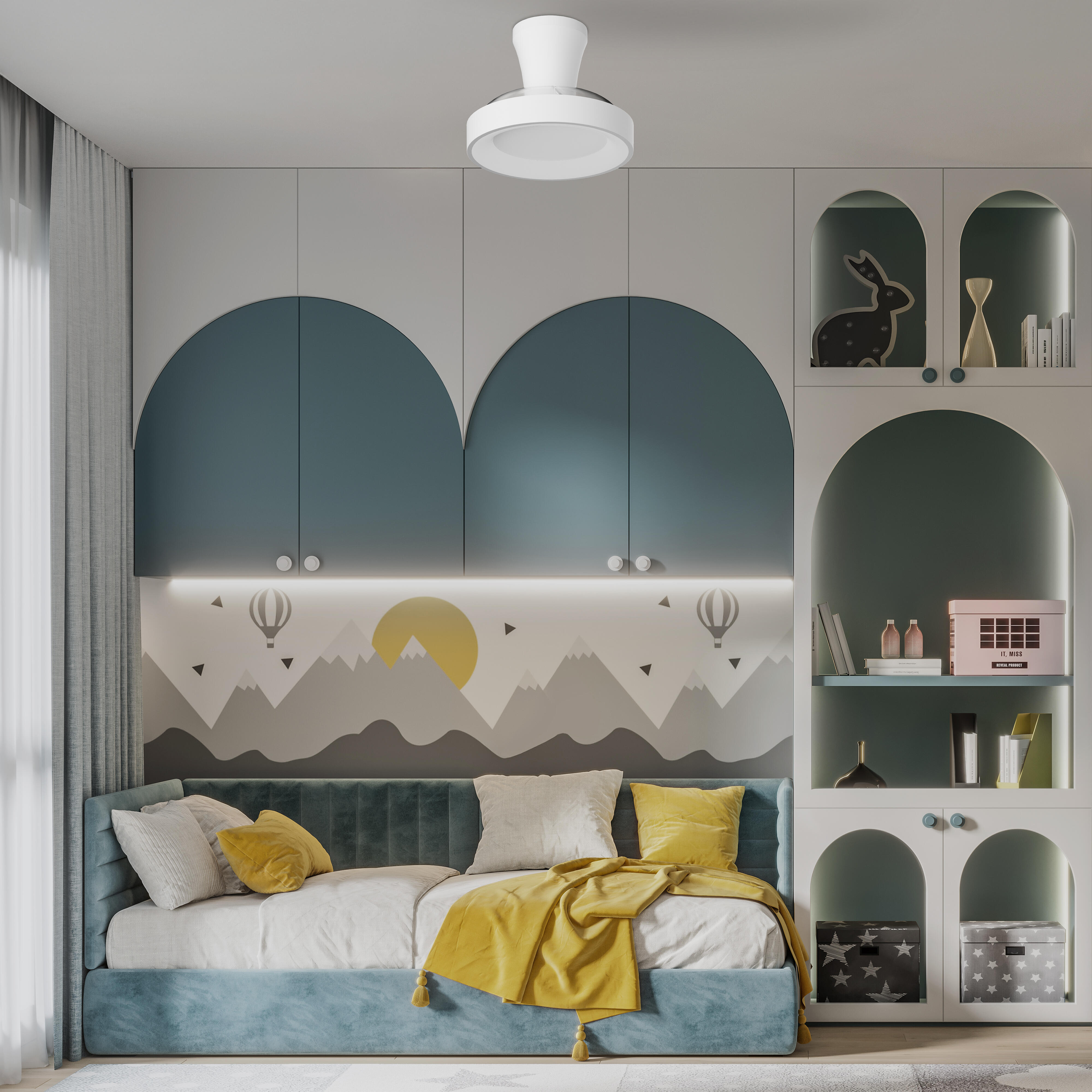 Ventilador de techo con luz silencioso DC 25W con mando ø71 cm Niseko MANTRA blanco luz CCT 3 aspas retráctiles tipo lámpara| 6 velocidades| modo verano/invierno| recomendado para <13m² - 6