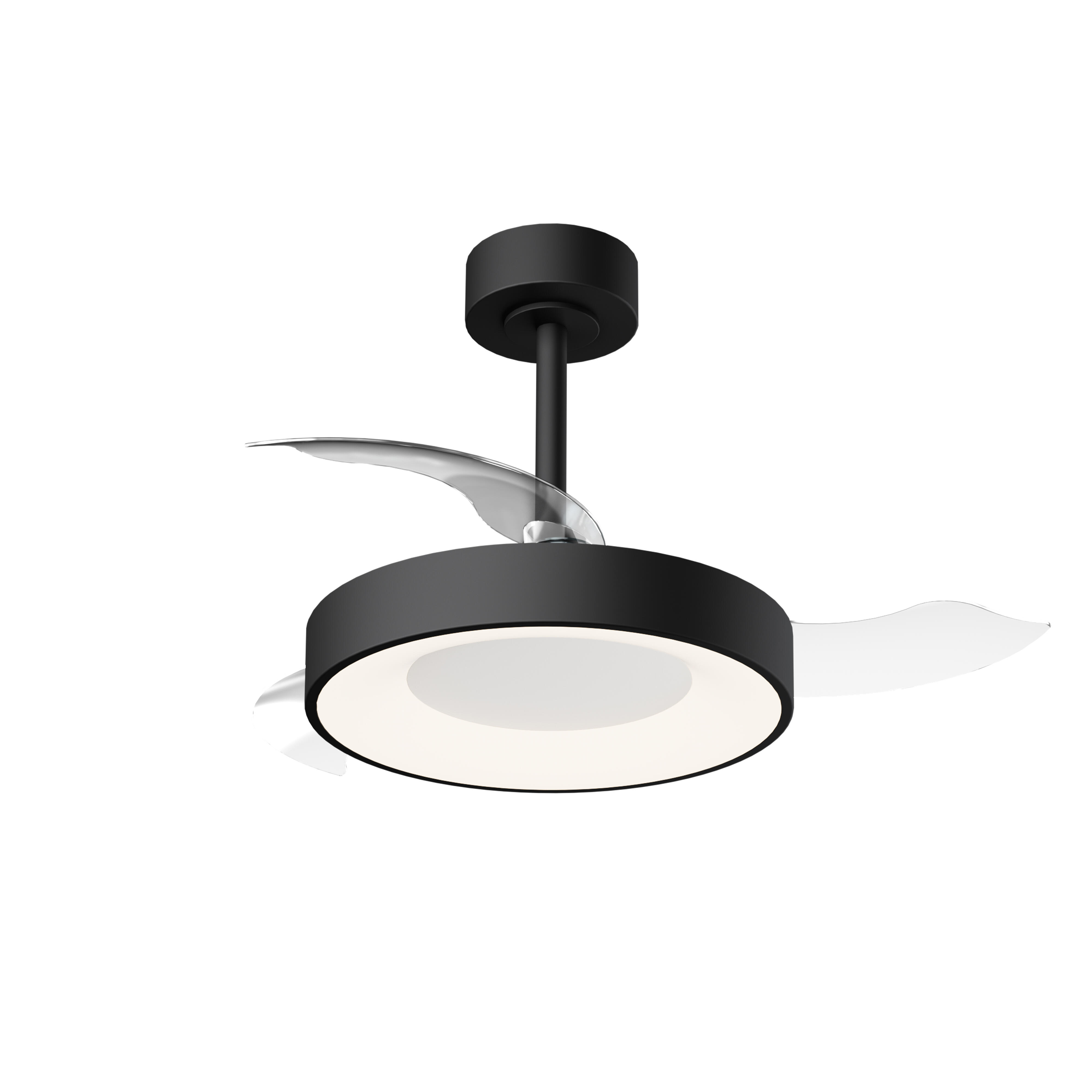 Ventilador de techo retráctil con luz silencioso dc con mando niseko fan negro ø91 cm invierno/verano color luz regulable