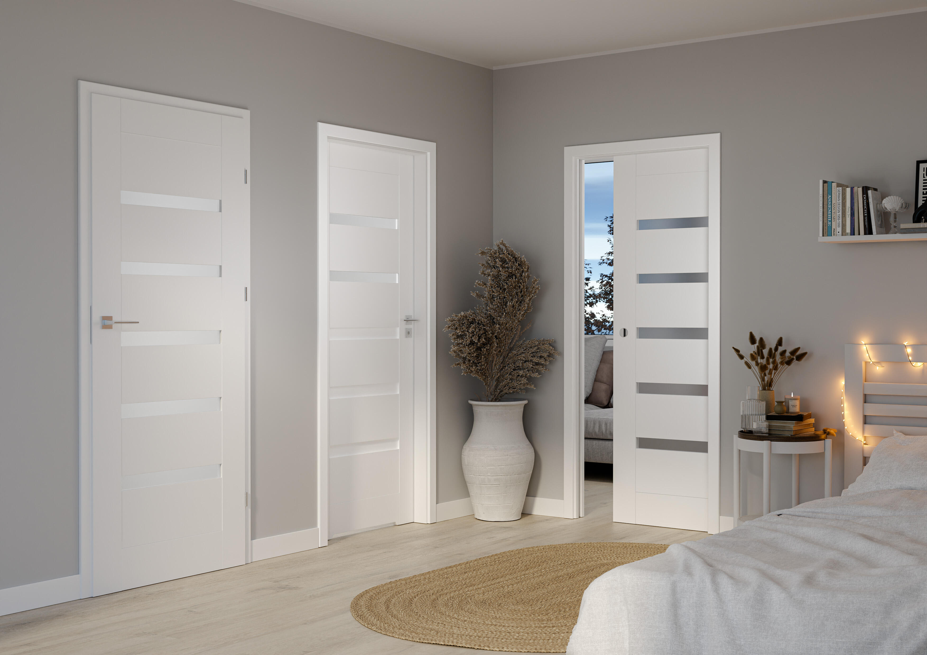 Drzwi wewnętrzne łazienkowe z podcięciem wentylacyjnym Etna Białe 80 Prawe ARTENS - 3