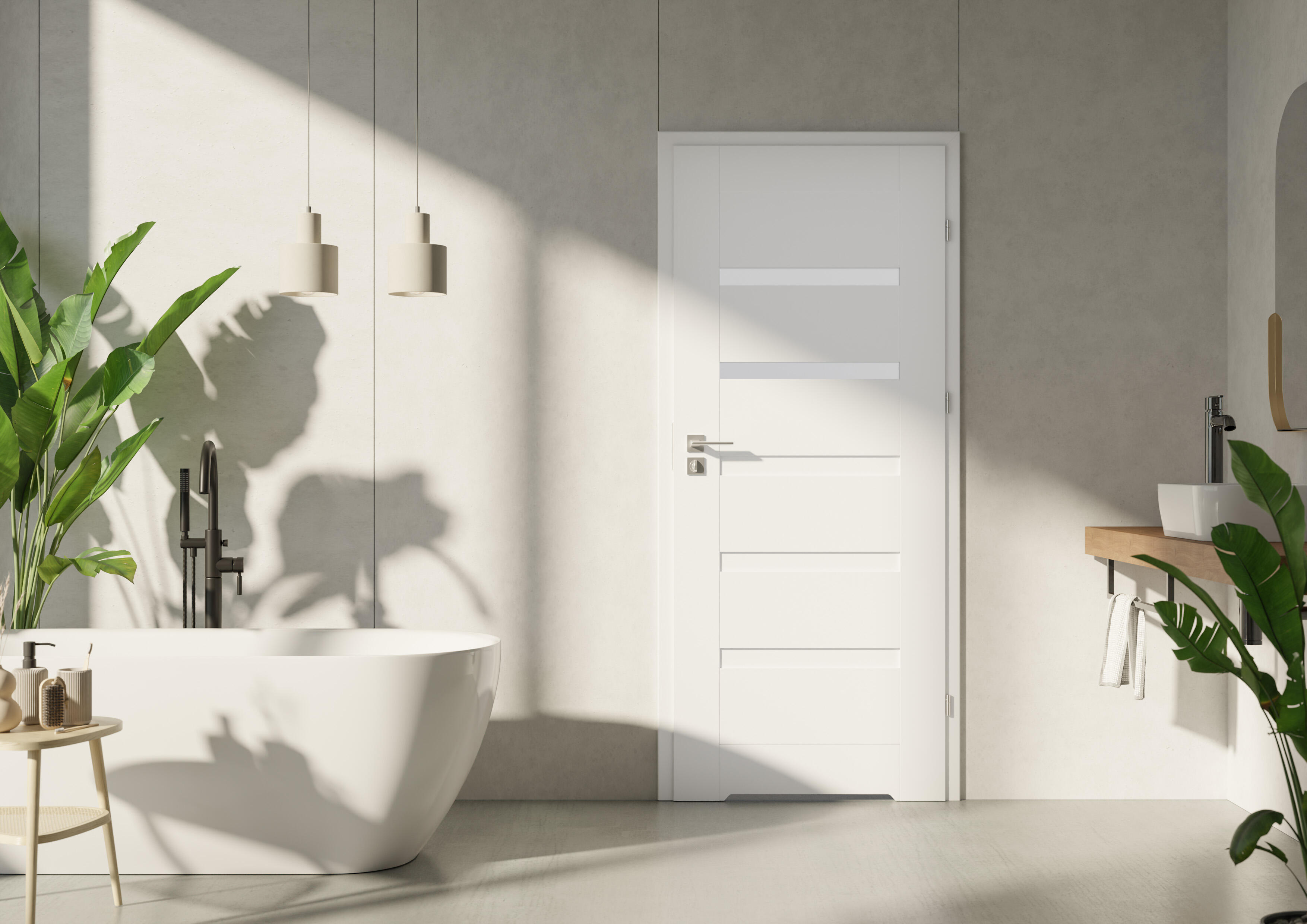 Drzwi wewnętrzne łazienkowe z podcięciem wentylacyjnym Etna Białe 80 Prawe ARTENS - 2