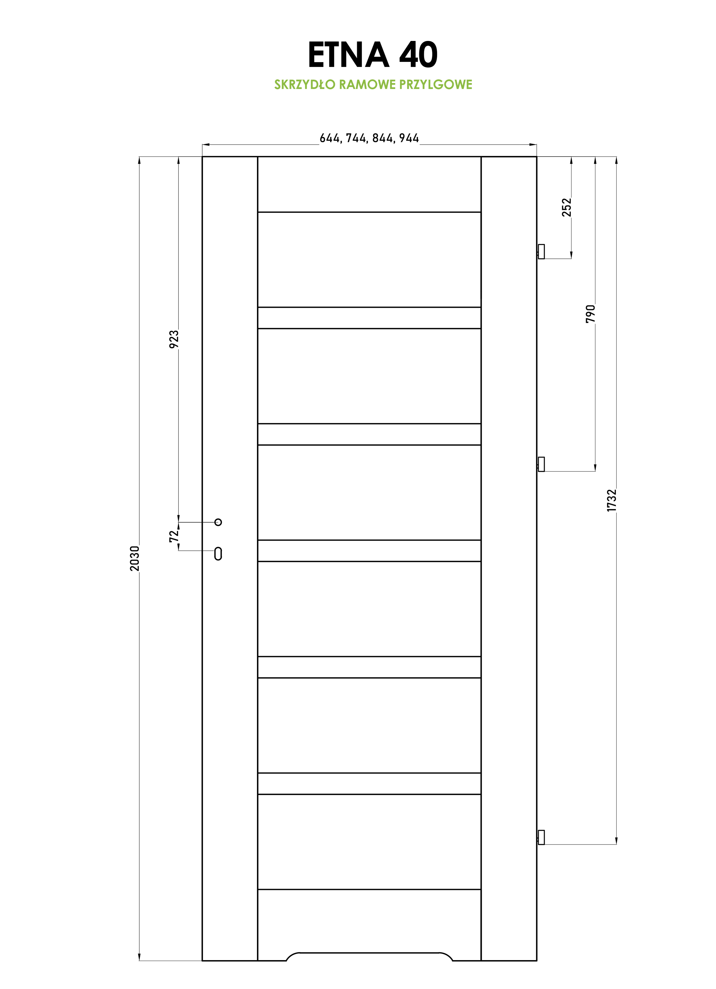Drzwi wewnętrzne łazienkowe z podcięciem wentylacyjnym Etna Białe 90 Lewe ARTENS - 3