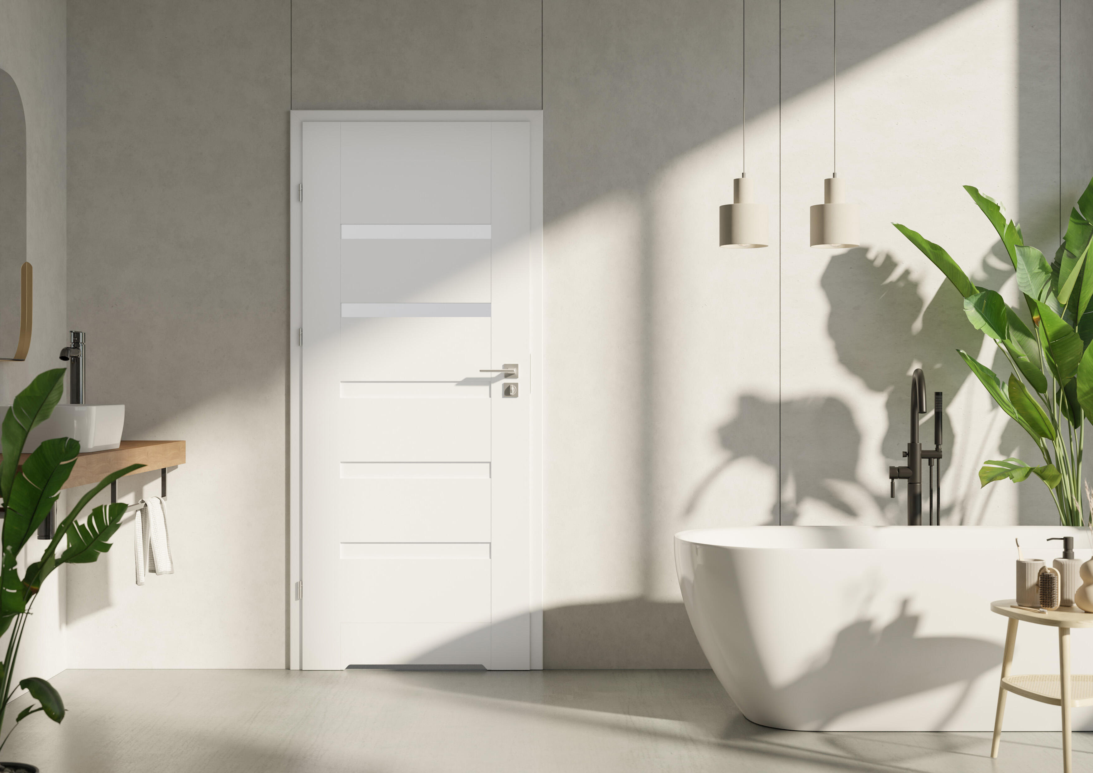 Drzwi wewnętrzne łazienkowe z podcięciem wentylacyjnym Etna Białe 90 Lewe ARTENS - 2