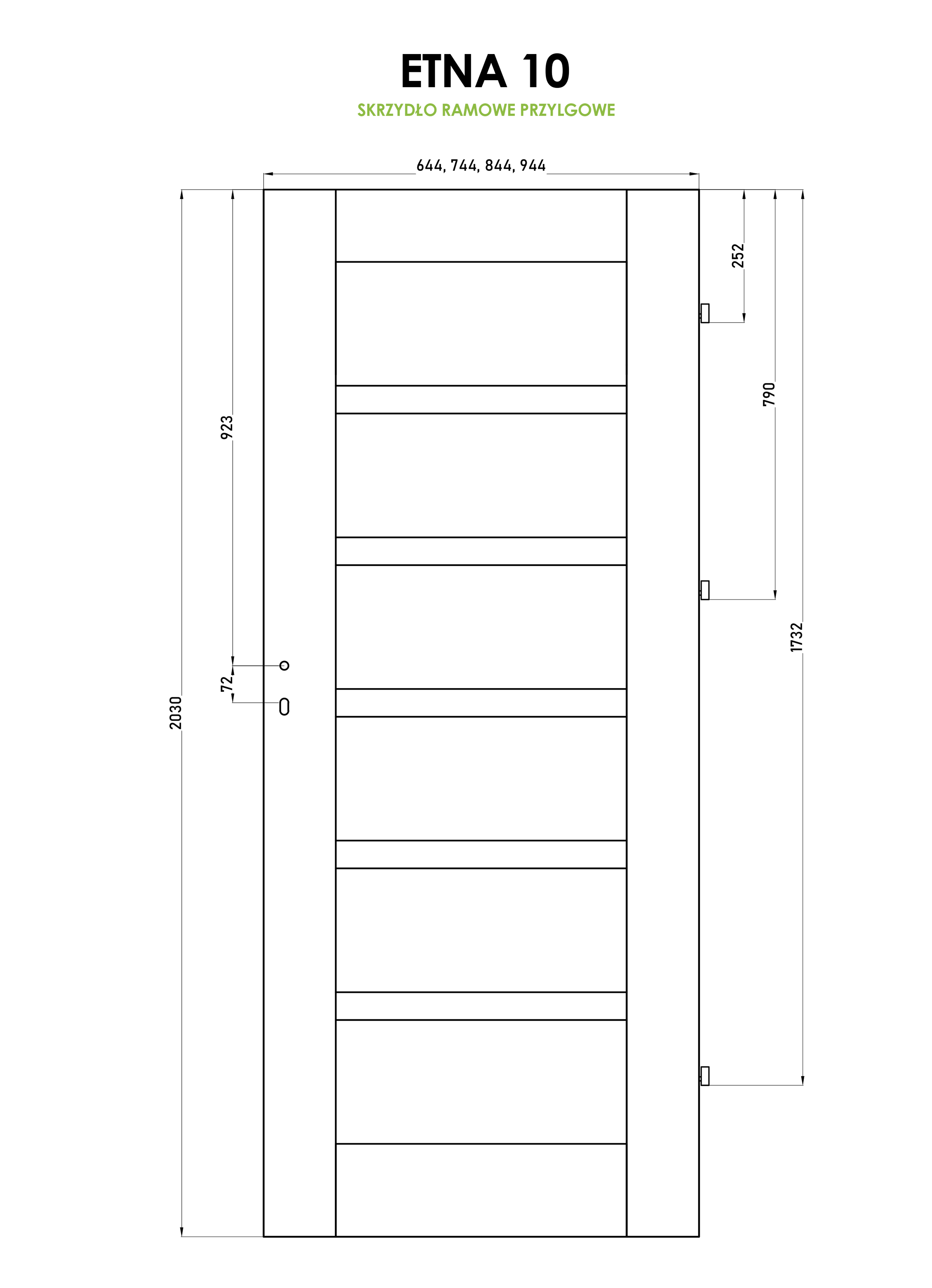 Drzwi wewnętrzne pokojowe Etna Białe 80 Prawe ARTENS - 4