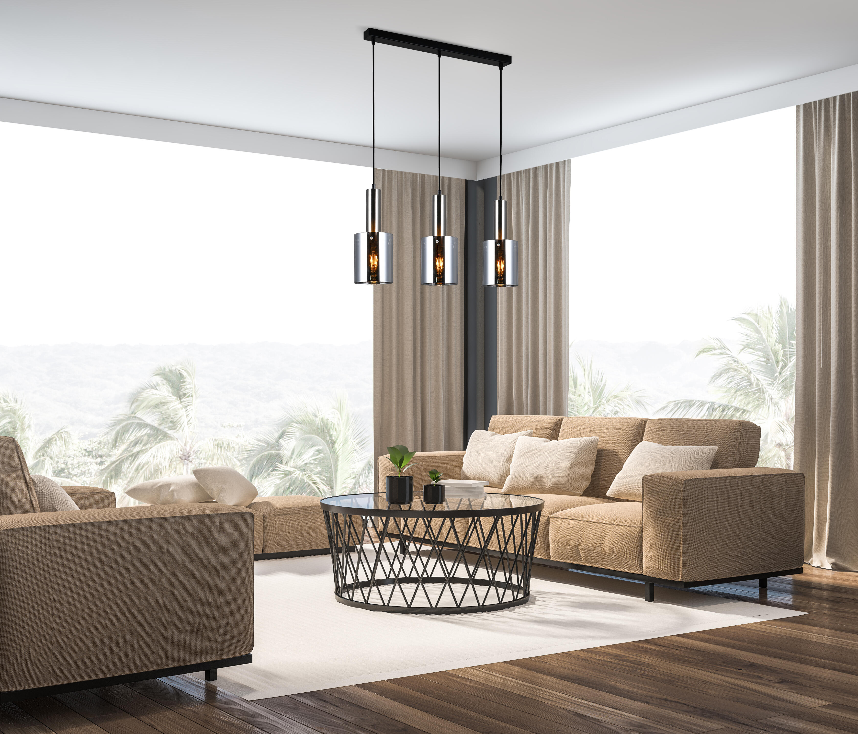 Lampa wisząca Sardo nikiel 3 x E27 Italux - 2