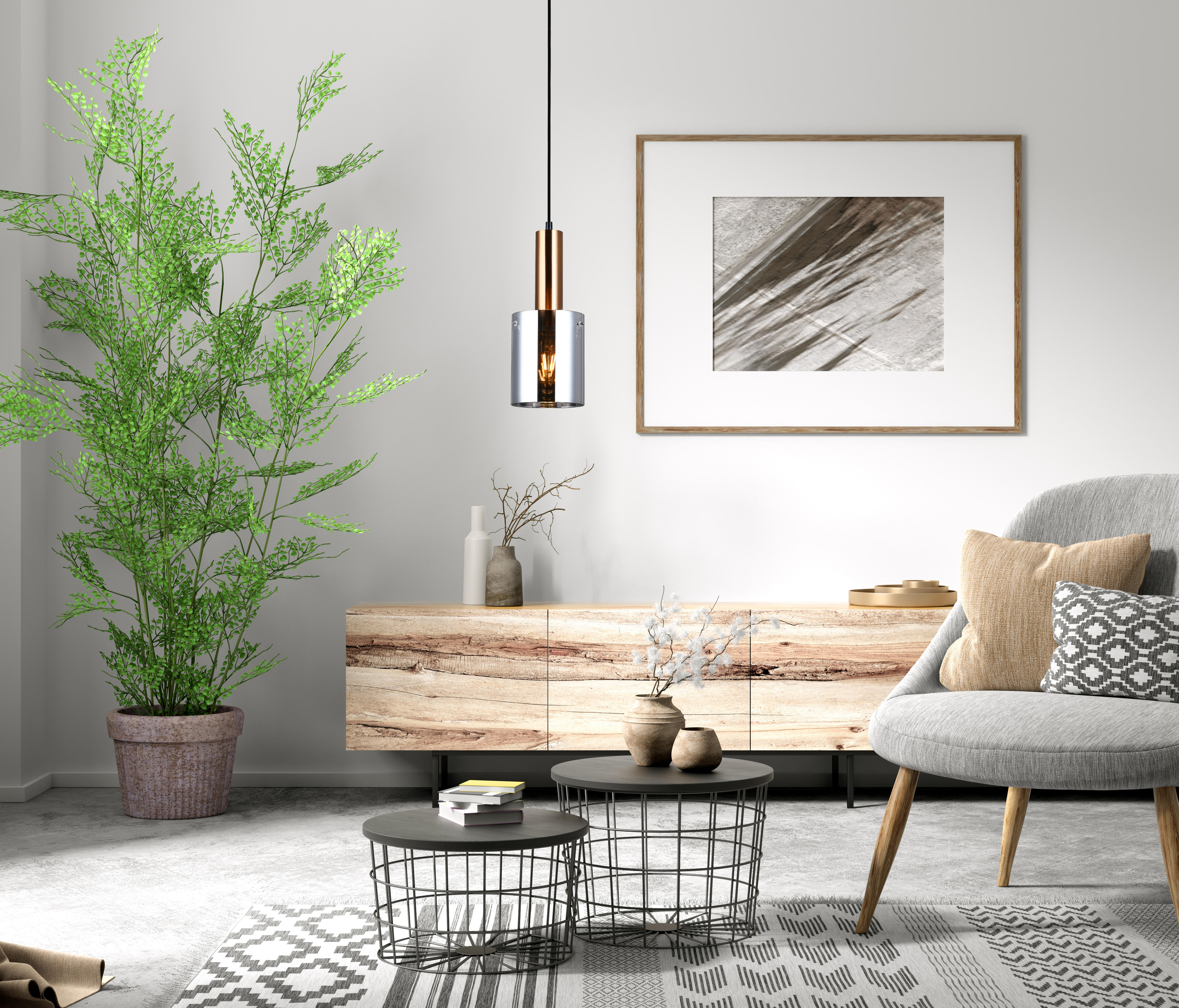 Lampa wisząca Sardo mosiądz E27 Italux - 2