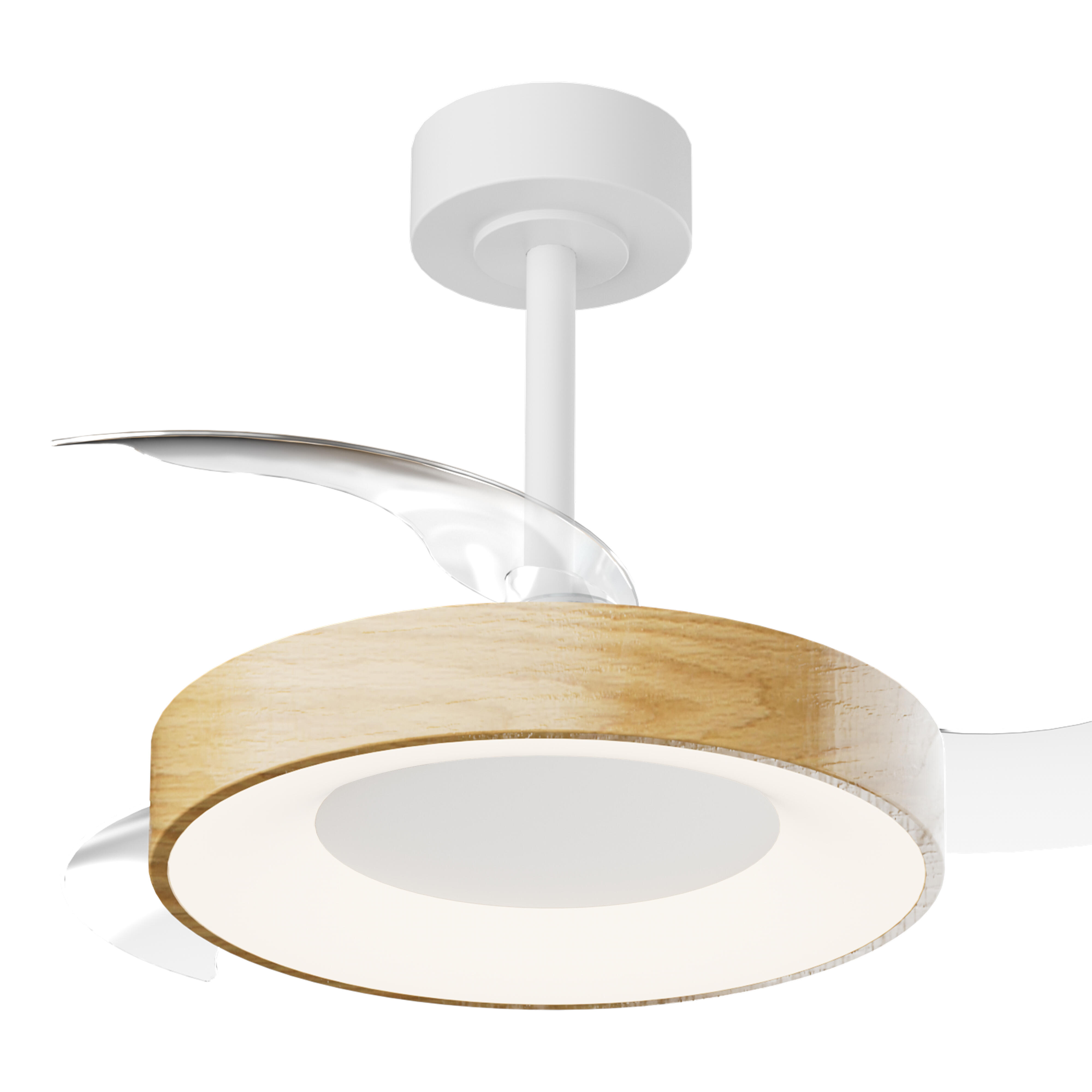 Ventilador de techo con luz silencioso DC 25W con mando ø91 cm Niseko MANTRA marrón luz CCT 3 aspas retráctiles tipo lámpara| 8 velocidades| modo verano/invierno| brisa| recomendado para <13m² - 12