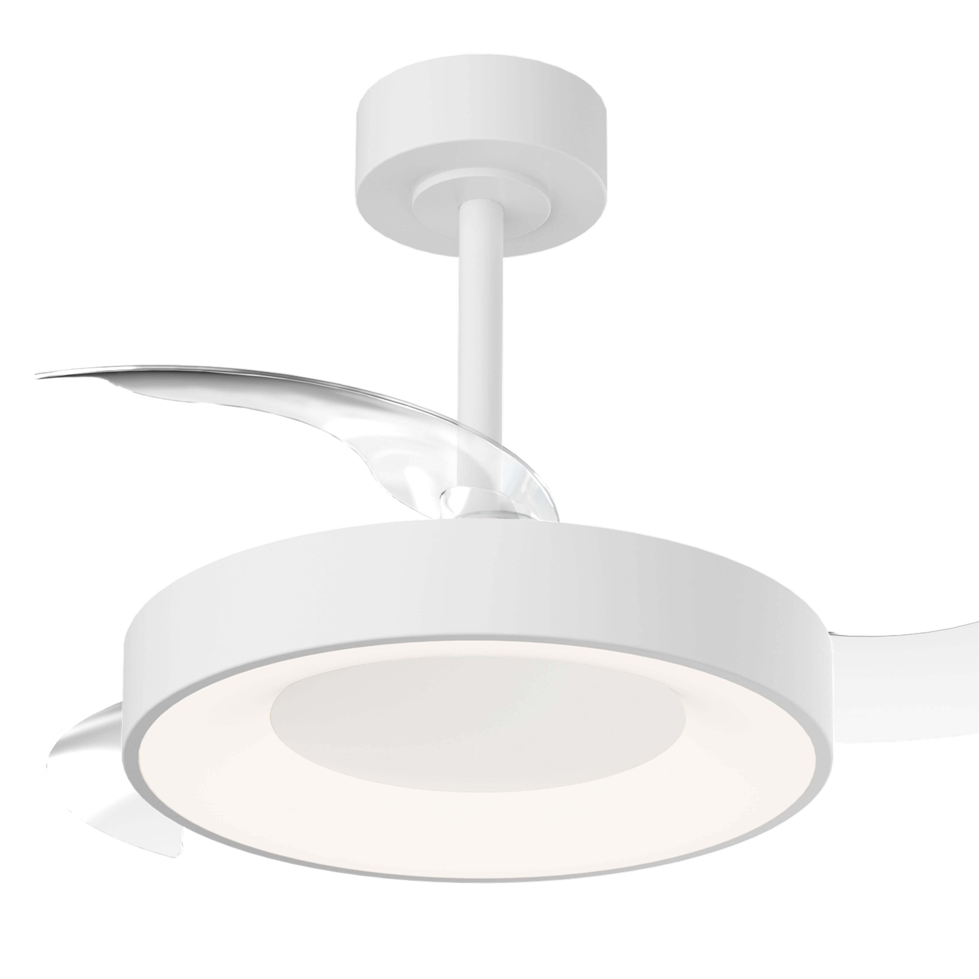 Ventilador de techo con luz silencioso DC 25W con mando ø91 cm Niseko MANTRA blanco luz CCT 3 aspas retráctiles tipo lámpara| 8 velocidades| modo verano/invierno| brisa| recomendado para <13m² - 12