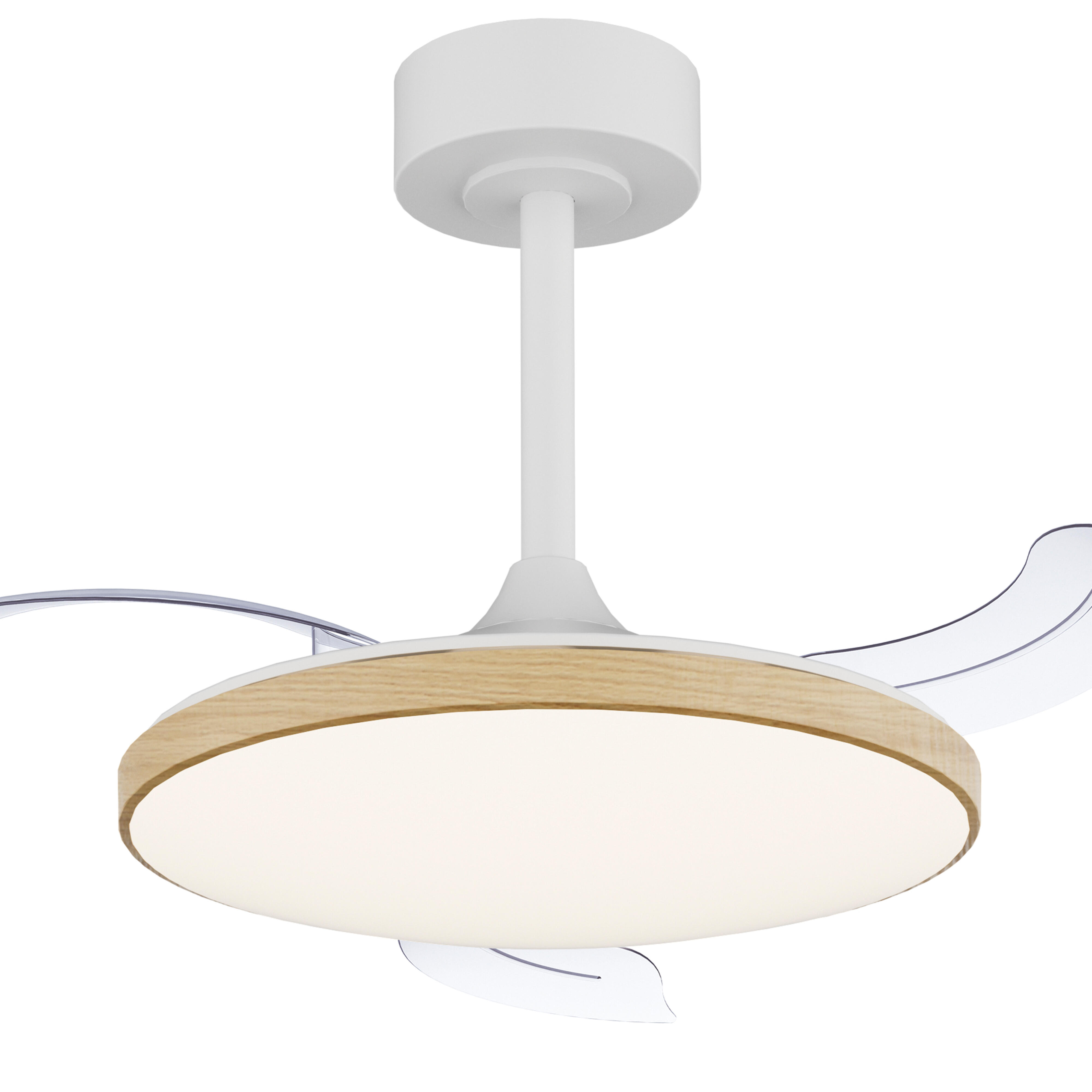 Ventilador de techo con luz silencioso DC 25W con mando ø90 cm Slim MANTRA marrón luz CCT 3 aspas retráctiles tipo lámpara| 3 velocidades| modo verano/invierno| recomendado para <13m² - 2