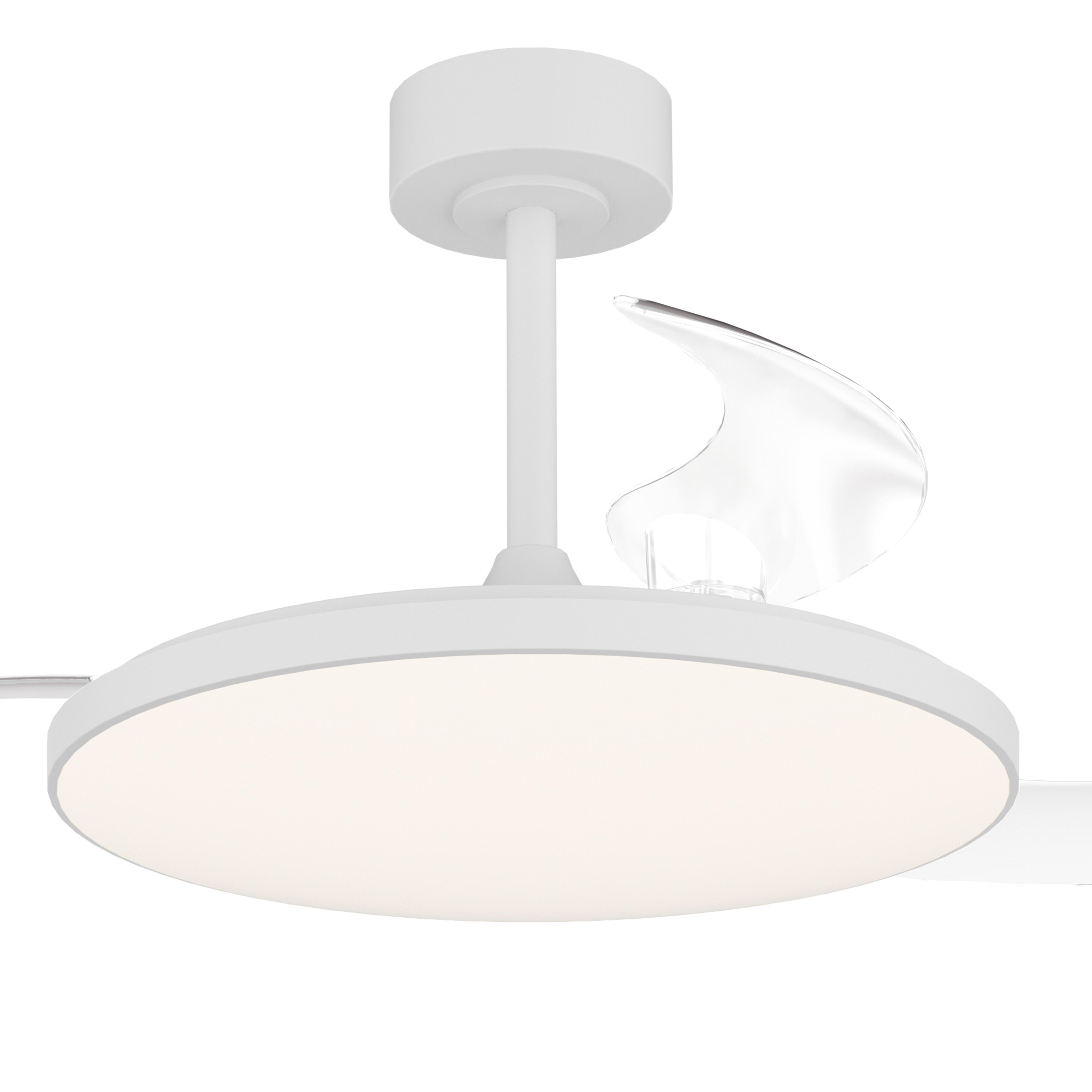 Ventilador de techo con luz silencioso DC 30W con mando ø106 cm Slim MANTRA blanco luz CCT 3 aspas retráctiles tipo lámpara| 3 velocidades| modo verano/invierno| recomendado de 13 a 20m² - 3