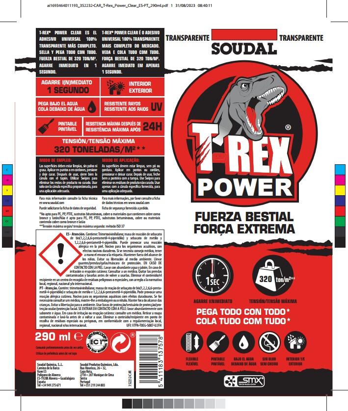 Cola e veda força extrema 290 ml transparente T-rex Power - 5