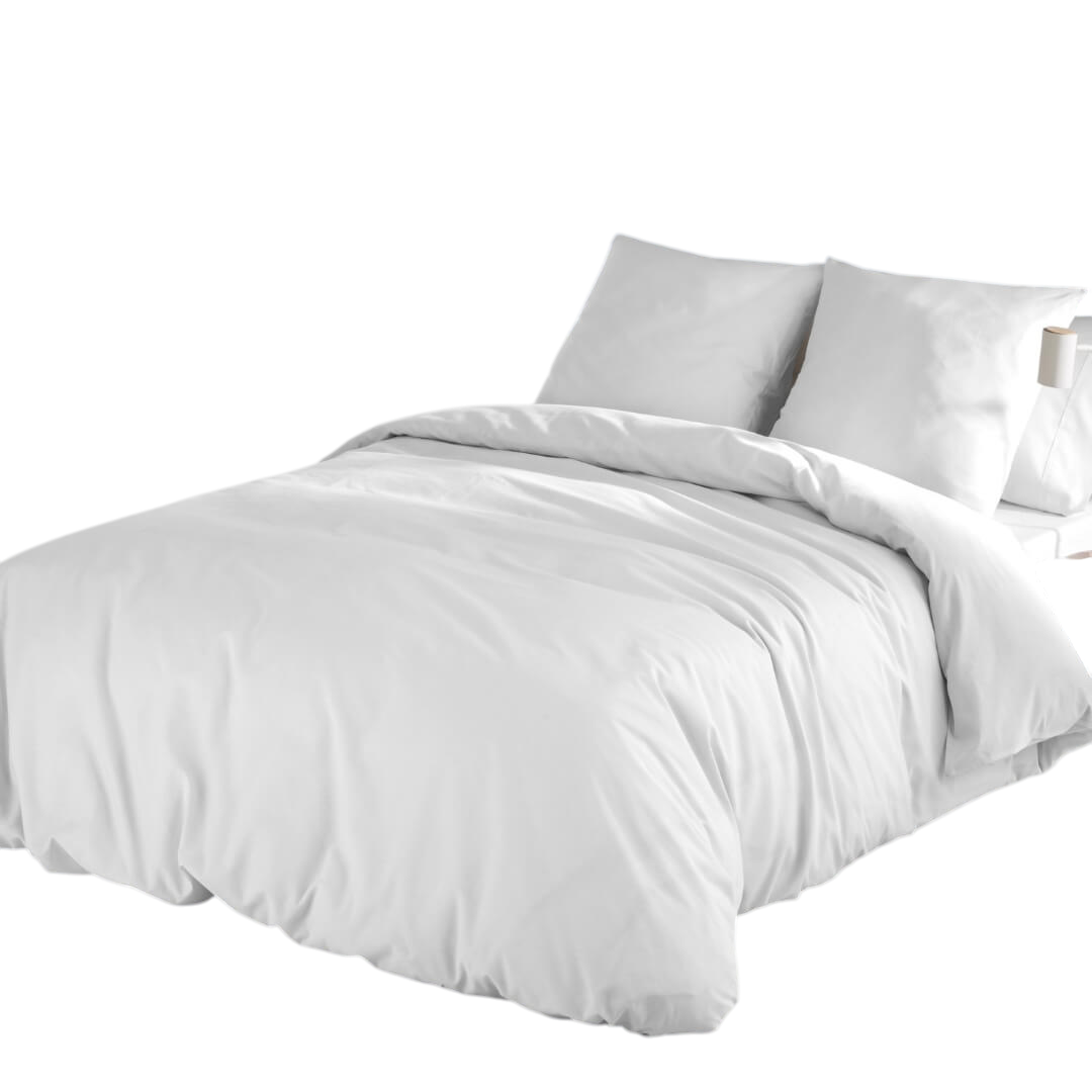 Juego de funda nórdica de poliéster Blanco Óptico para cama de 150 cm - 2