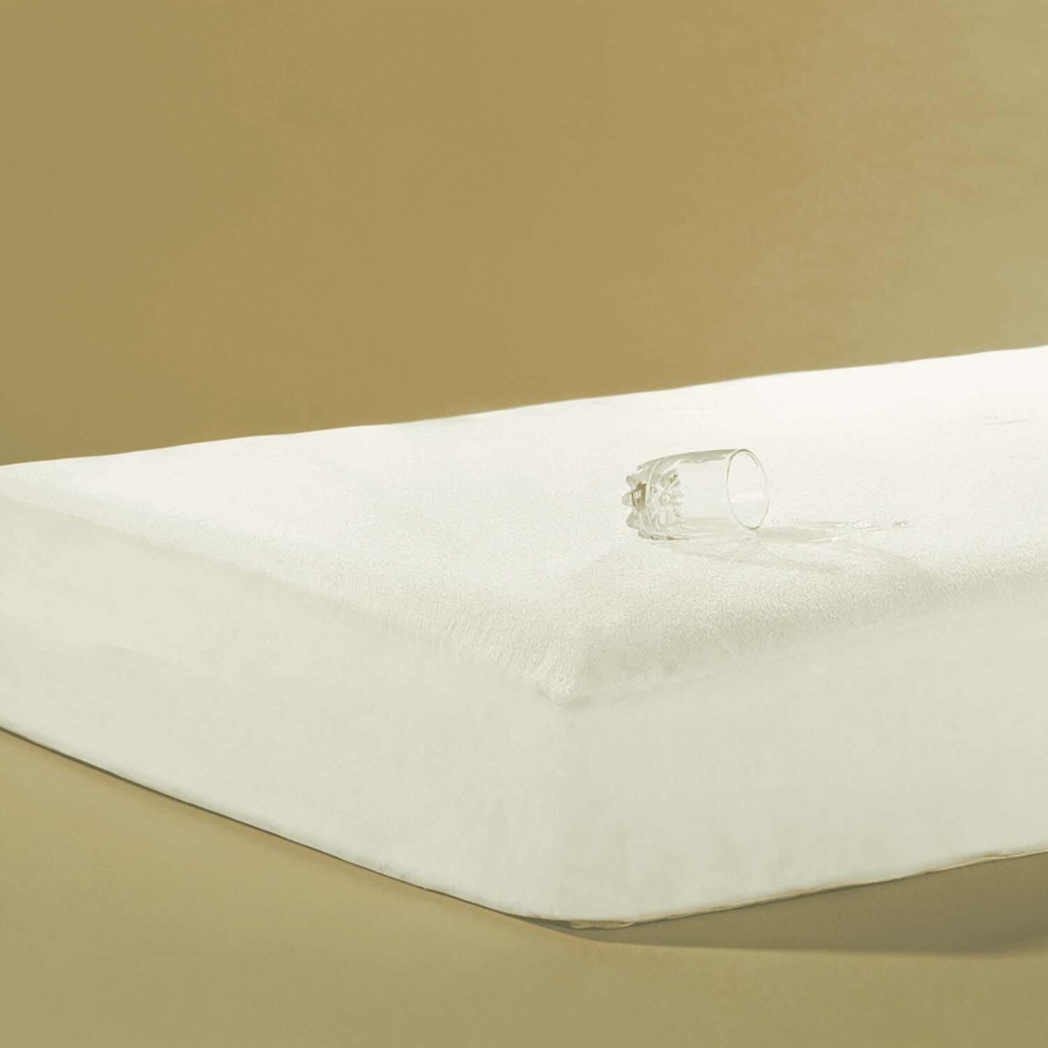Protector de colchón  impermeable de algodón 120x200 cm blanco para cama de 120 cm de ancho - 5