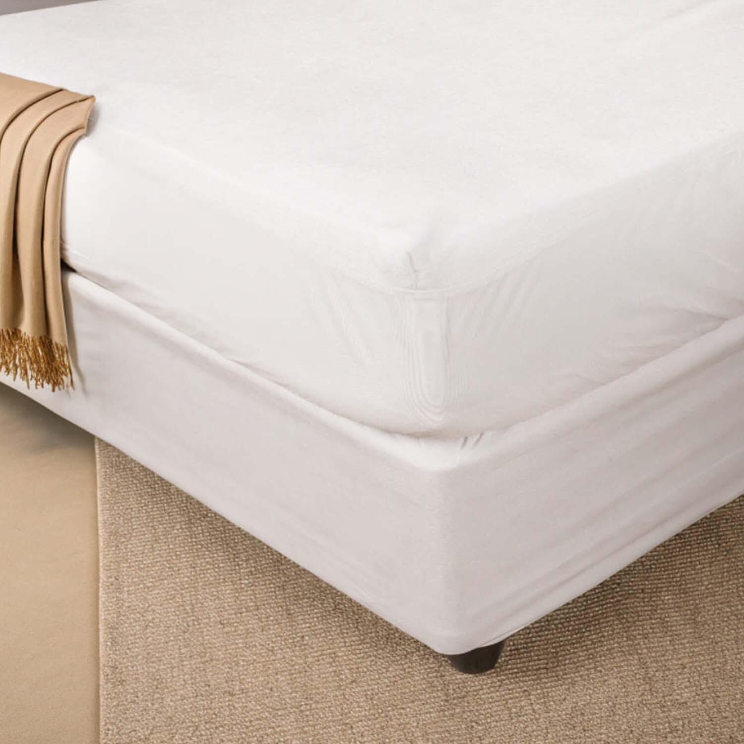 Protector de colchón  impermeable de algodón 120x200 cm blanco para cama de 120 cm de ancho - 4
