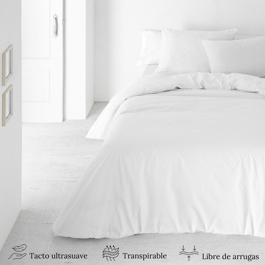 Juego de funda nórdica de poliéster Blanco Óptico para cama de 150 cm - 5