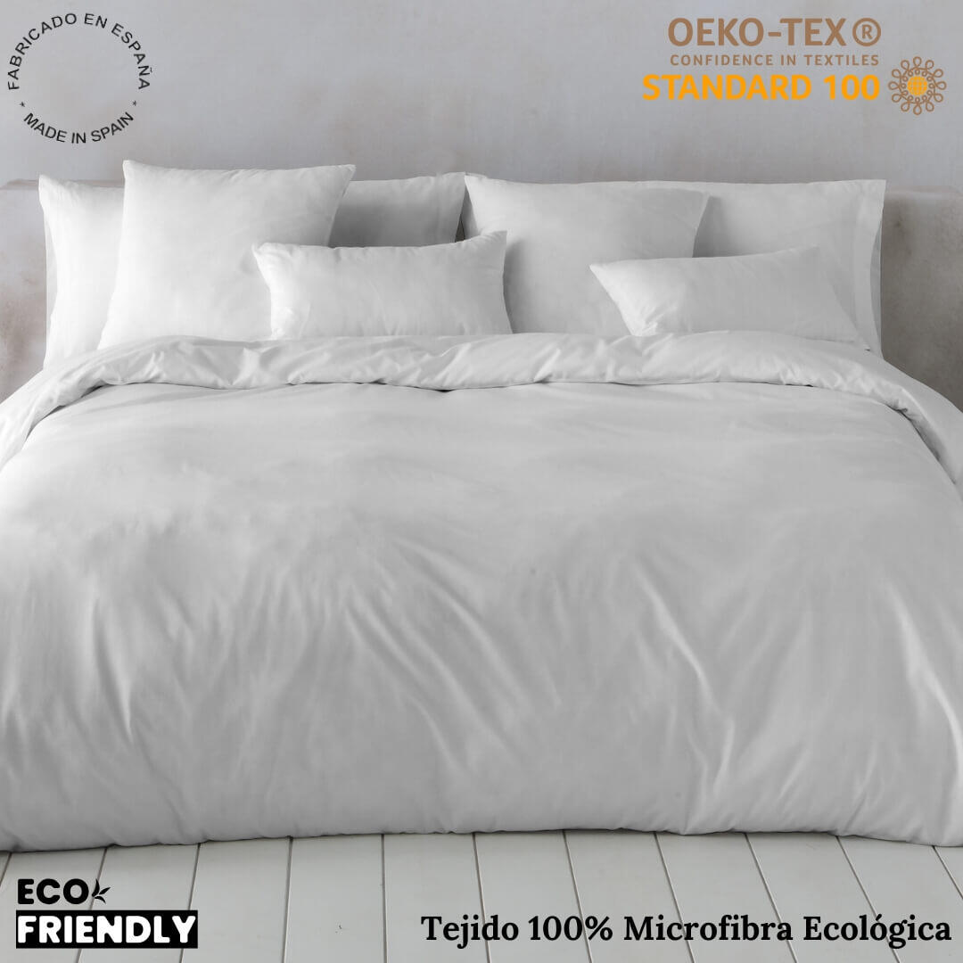 Juego de funda nórdica de poliéster Blanco Óptico para cama de 150 cm - 4