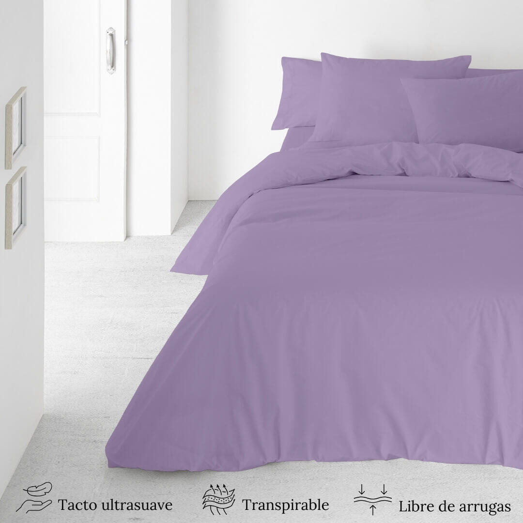 Juego de funda nórdica de poliéster Violeta Claro para cama de 135 cm - 5