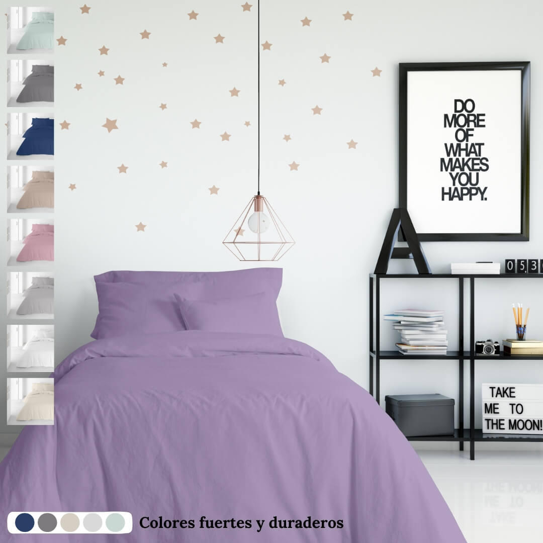 Juego de funda nórdica de poliéster Violeta Claro para cama de 135 cm - 3