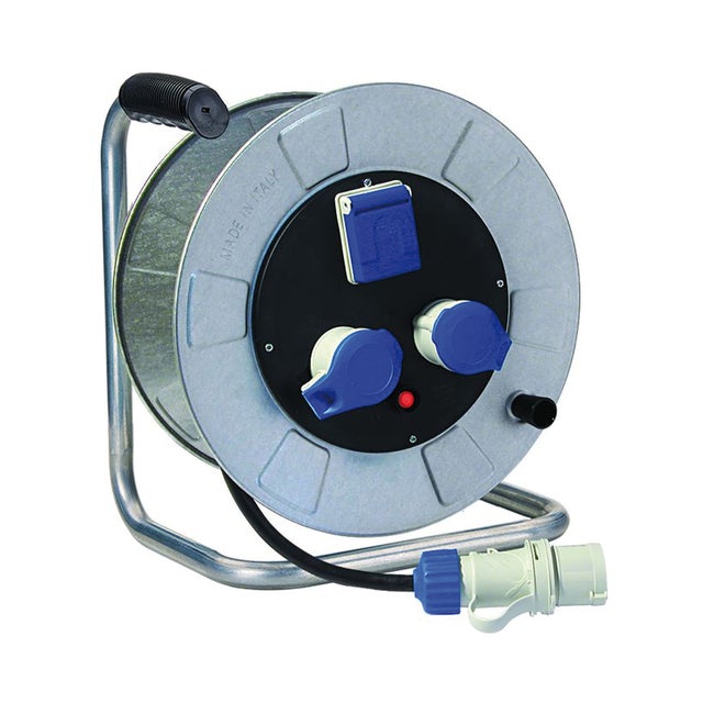 Avvolgicavo FANTON 30m cavo H07RN-F 3G2.5 mm² 3 prese, presa CEE 2P+T, spina CEE 2P+T per il cantiere