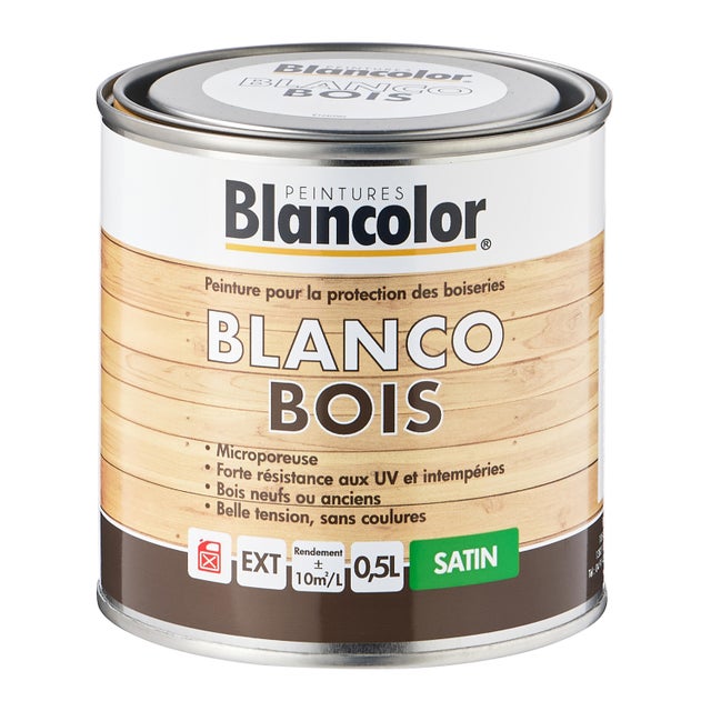 Peinture bois satin beige 0,5 L - BLANCOLOR
