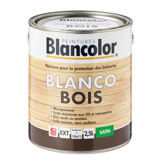 Peinture bois satin beige 2,5 L - BLANCOLOR