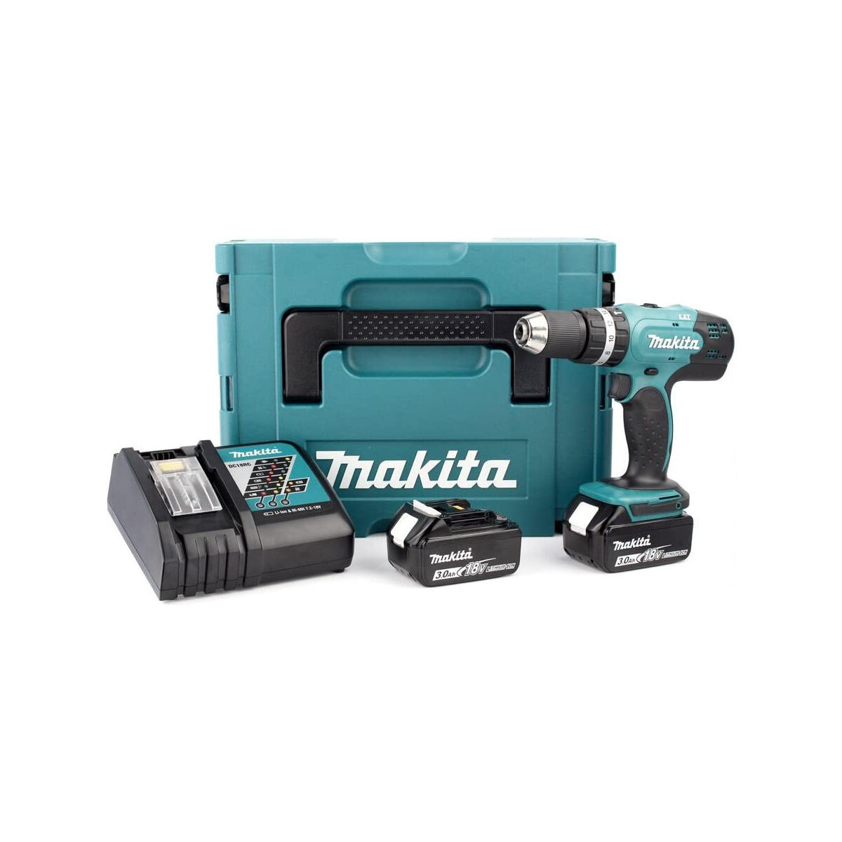 Trapano a percussione a batteria MAKITA DHP453RFJ 18V 3Ah, 2 batterie in valigetta in plastica - 3