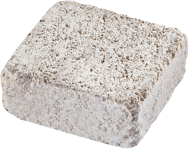 Pavé pavé médiéval béton blanc, L.16 x l.16 cm x Ep.60 mm