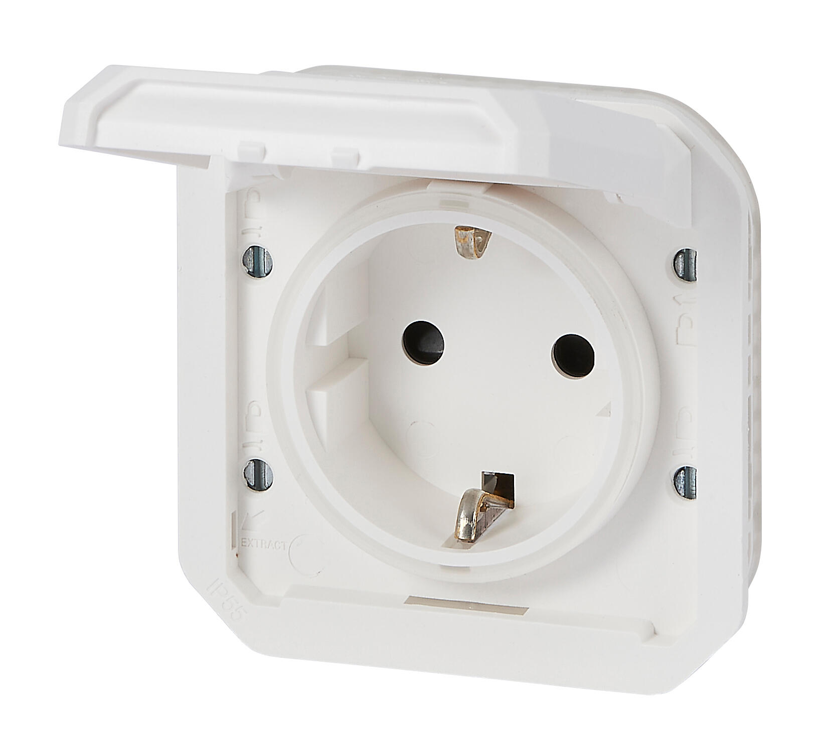 Mecanismo combinable enchufe con toma de tierra PLEXO superfice blanco - 5