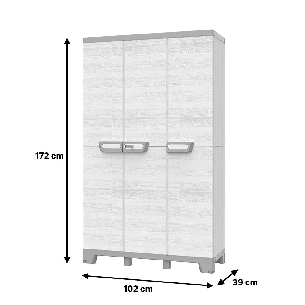 Armario alto 3 puertas Sequoia 172x102x39 cm uso interior / exterior gris - 2