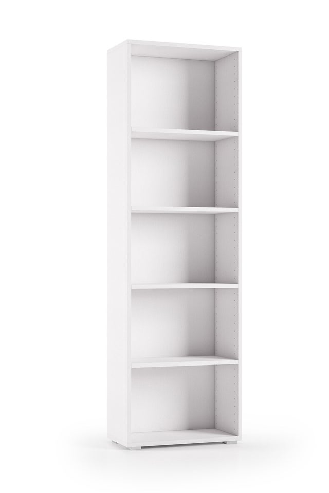 Libreria 6 ripiani Spaceo L 60 x P 30 x H 192 cm bianco, portata per ripiano 10 kg