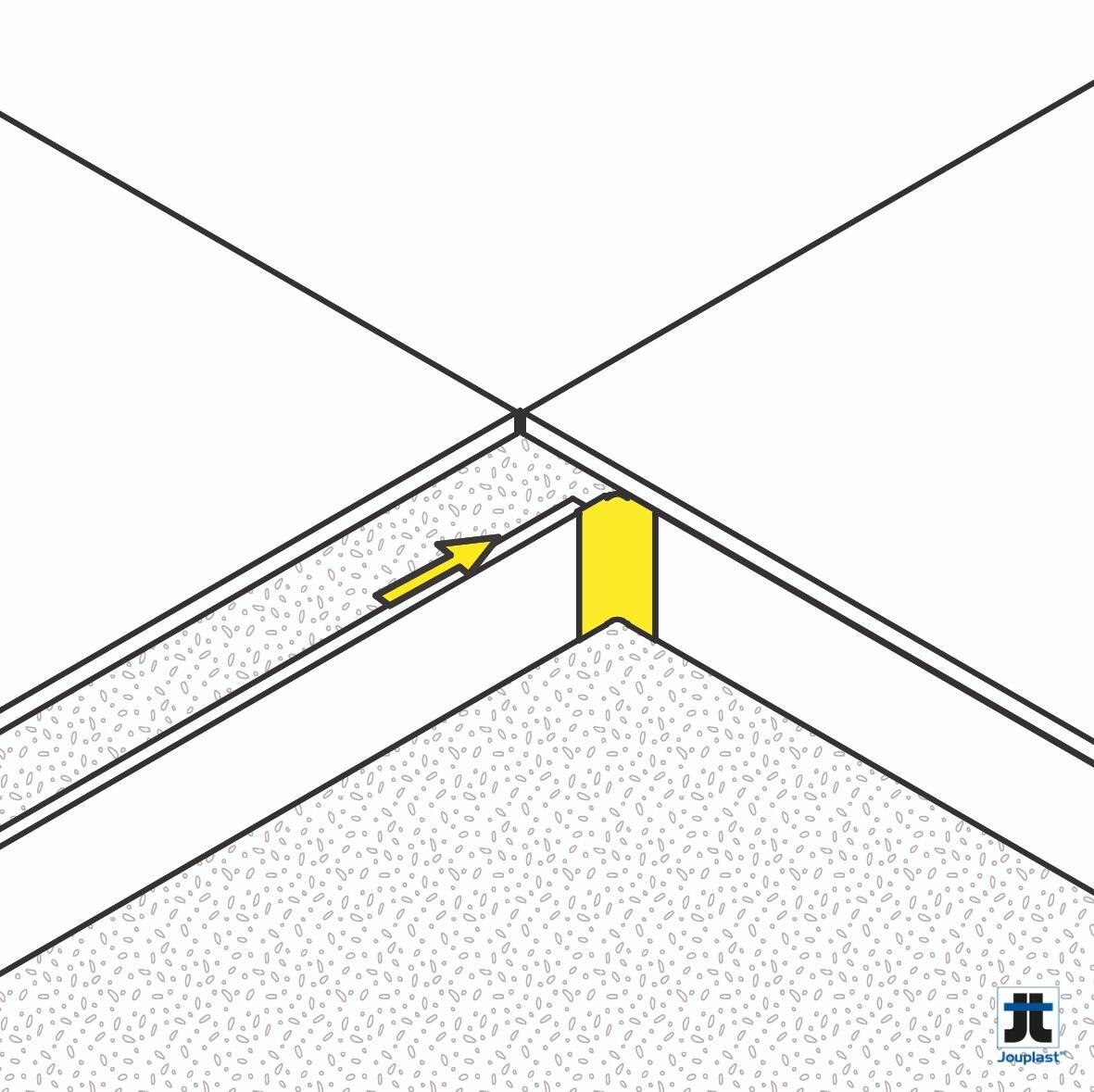 Jonction angle rentrant pour profil de finition aluminium, Gris alu, 70mm - 5