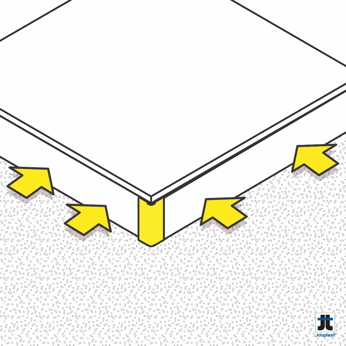 Jonction angle sortant pour profils de finition aluminium, Beige RAL 1013, 70mm - 6