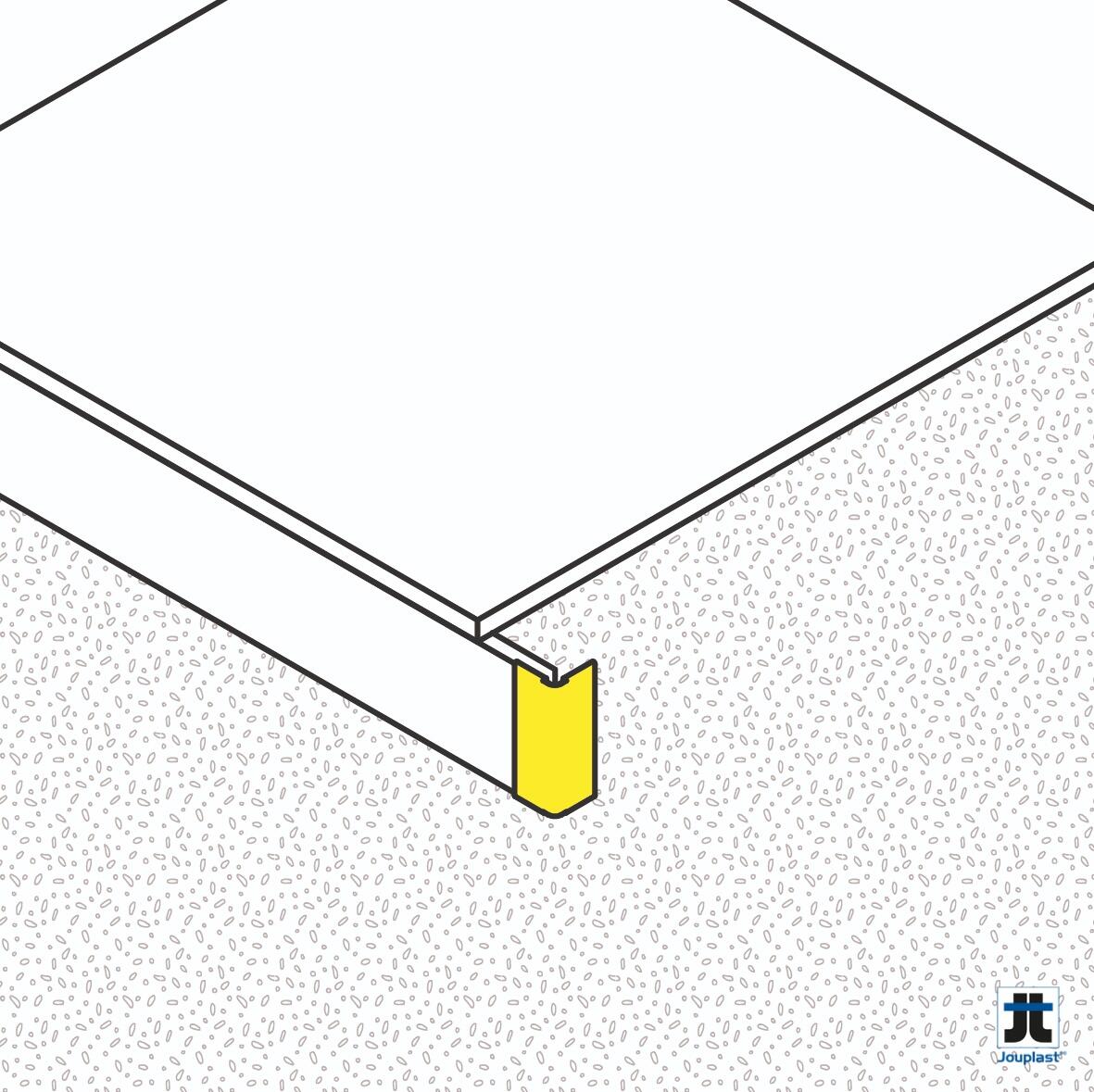Jonction angle sortant pour profils de finition aluminium, Beige RAL 1013, 70mm - 4