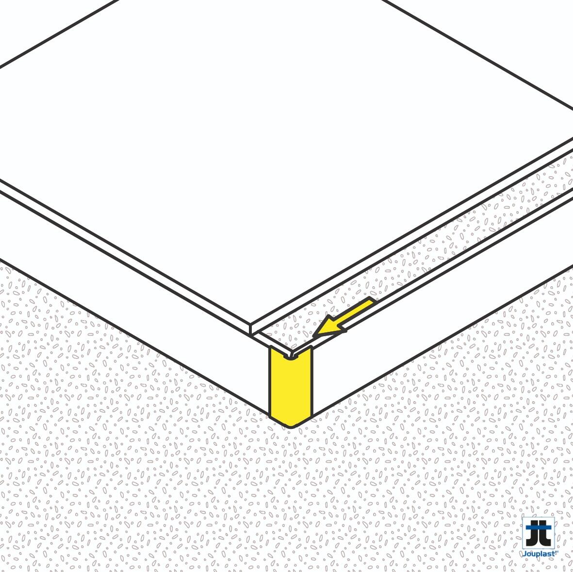 Jonction angle sortant pour profils de finition aluminium, Beige RAL 1013, 70mm - 5
