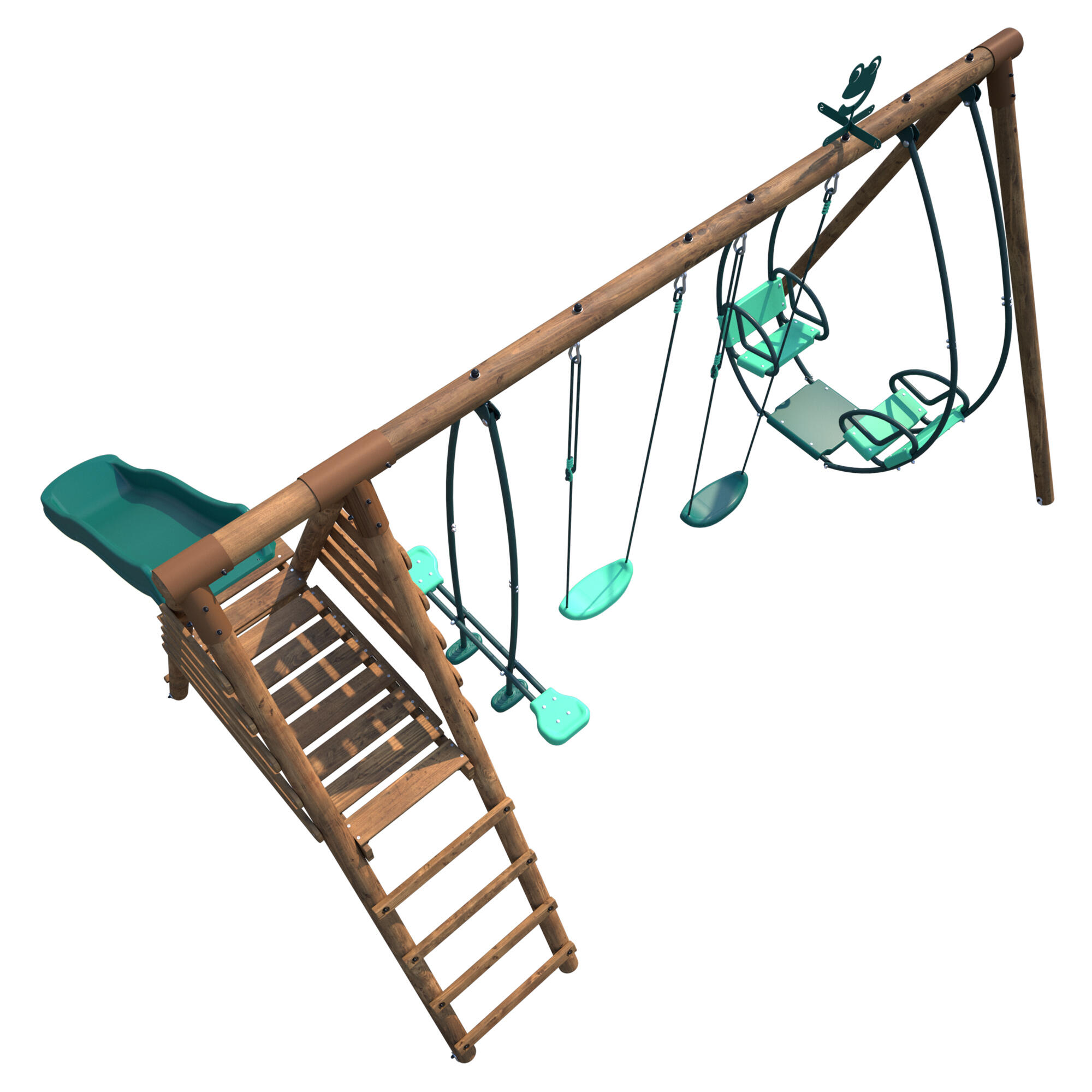 Portique balançoires et toboggan JACINTHE, SOULET, H.222 cm - 4