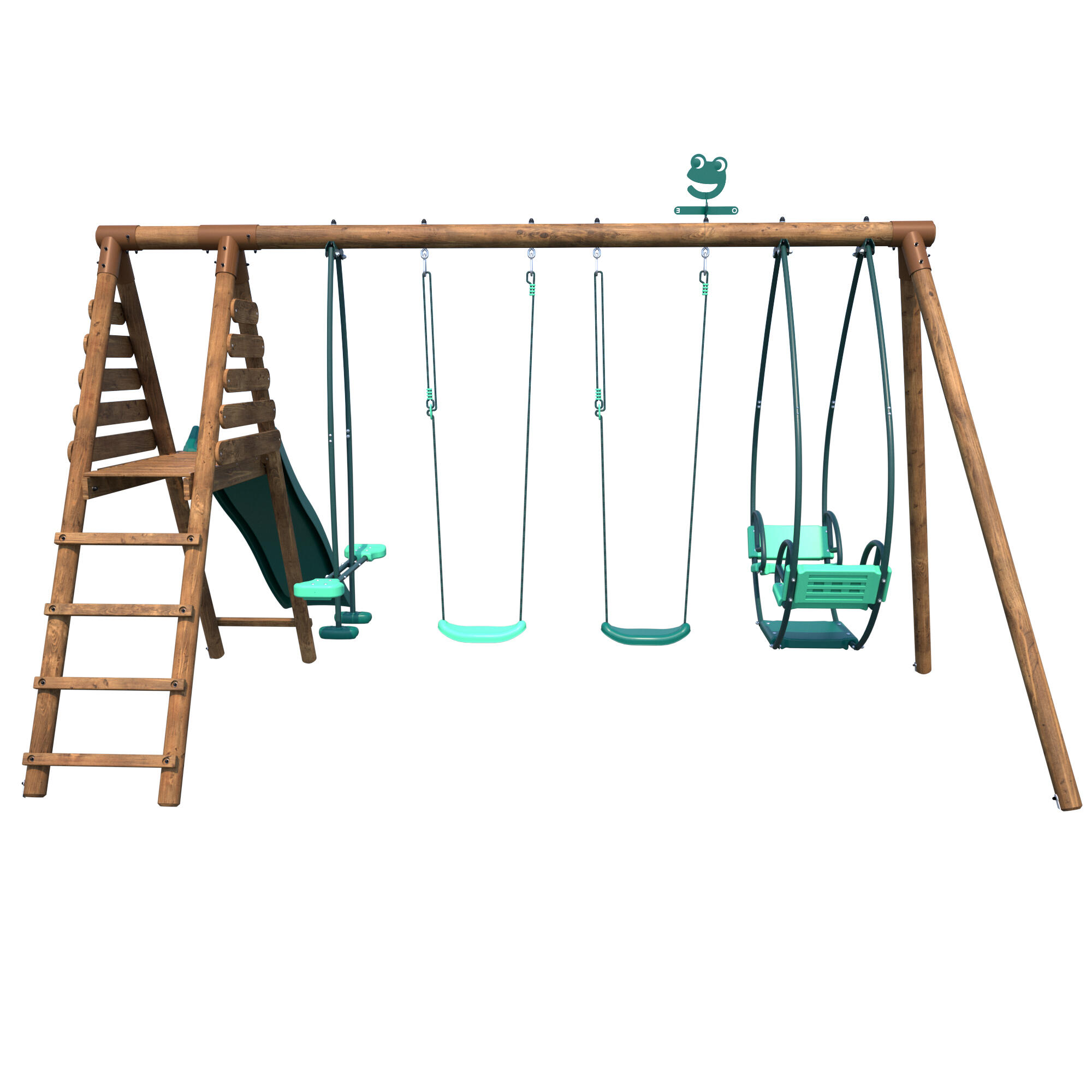 Portique balançoires et toboggan JACINTHE, SOULET, H.222 cm - 3