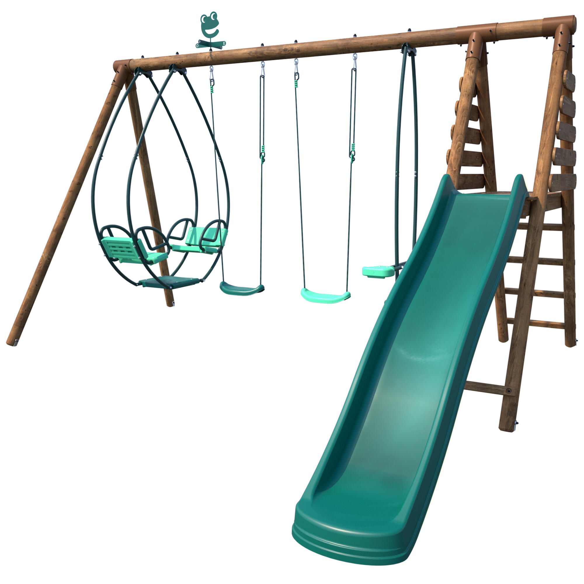 Portique balançoires et toboggan JACINTHE, SOULET, H.222 cm - 5