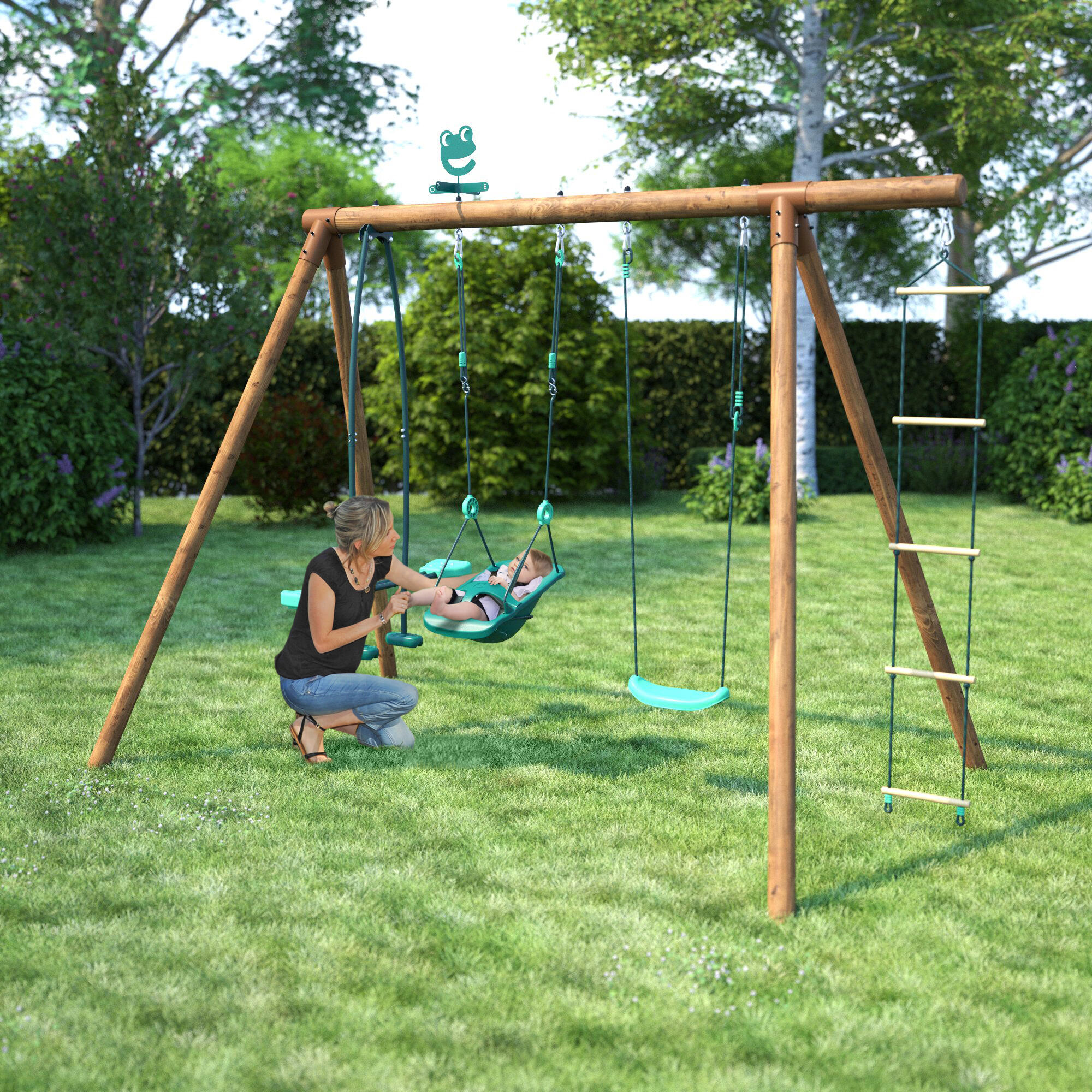 Portique balançoire en bois SUZON, SOULET, H.222 cm - 2